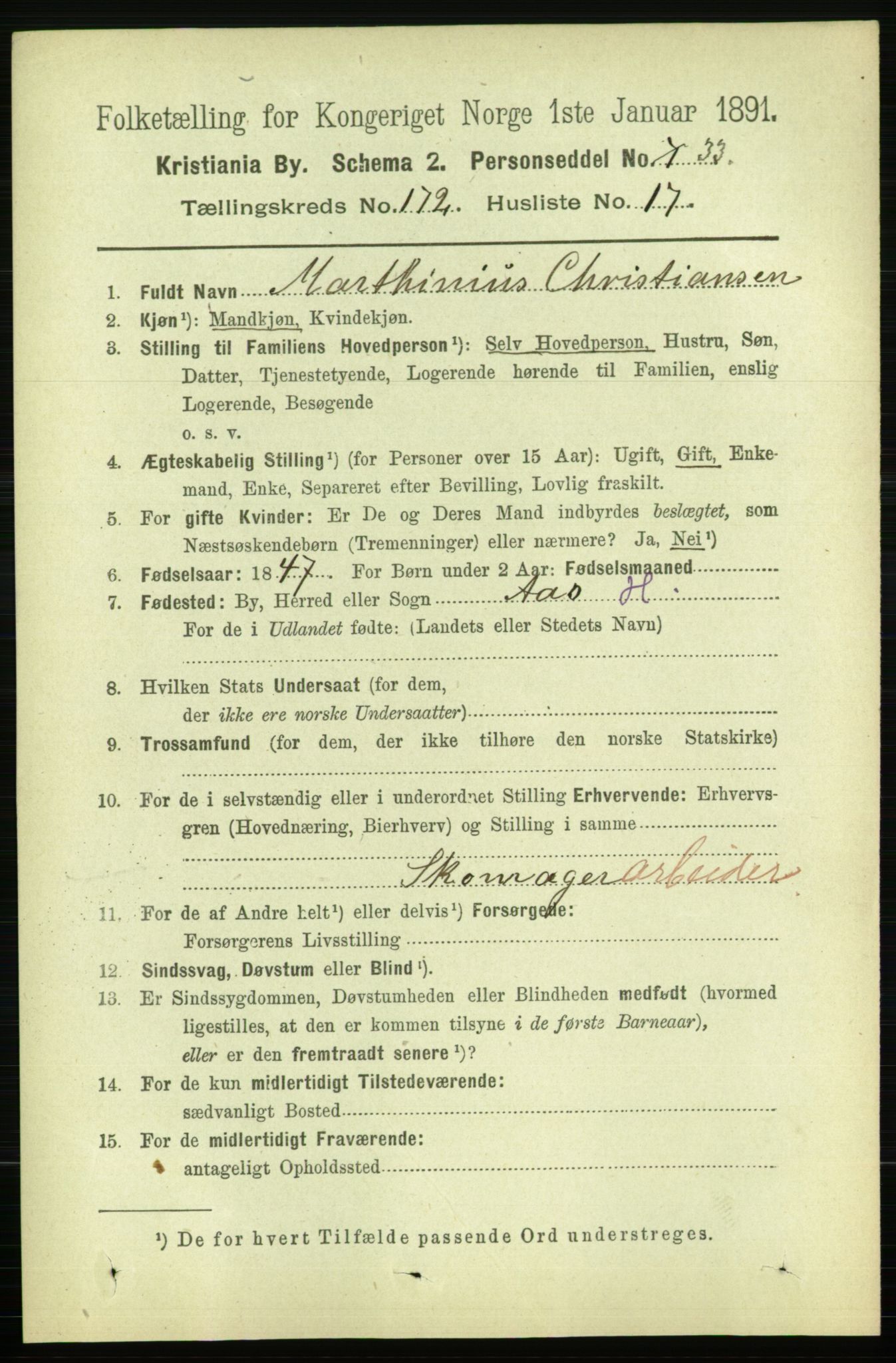 RA, 1891 census for 0301 Kristiania, 1891, p. 102433