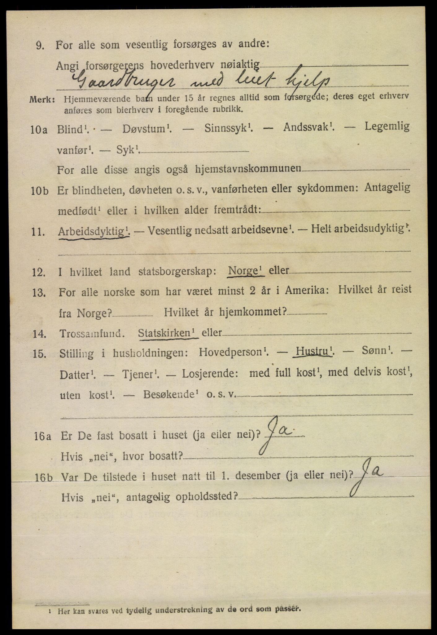 SAH, 1920 census for Lom, 1920, p. 5649