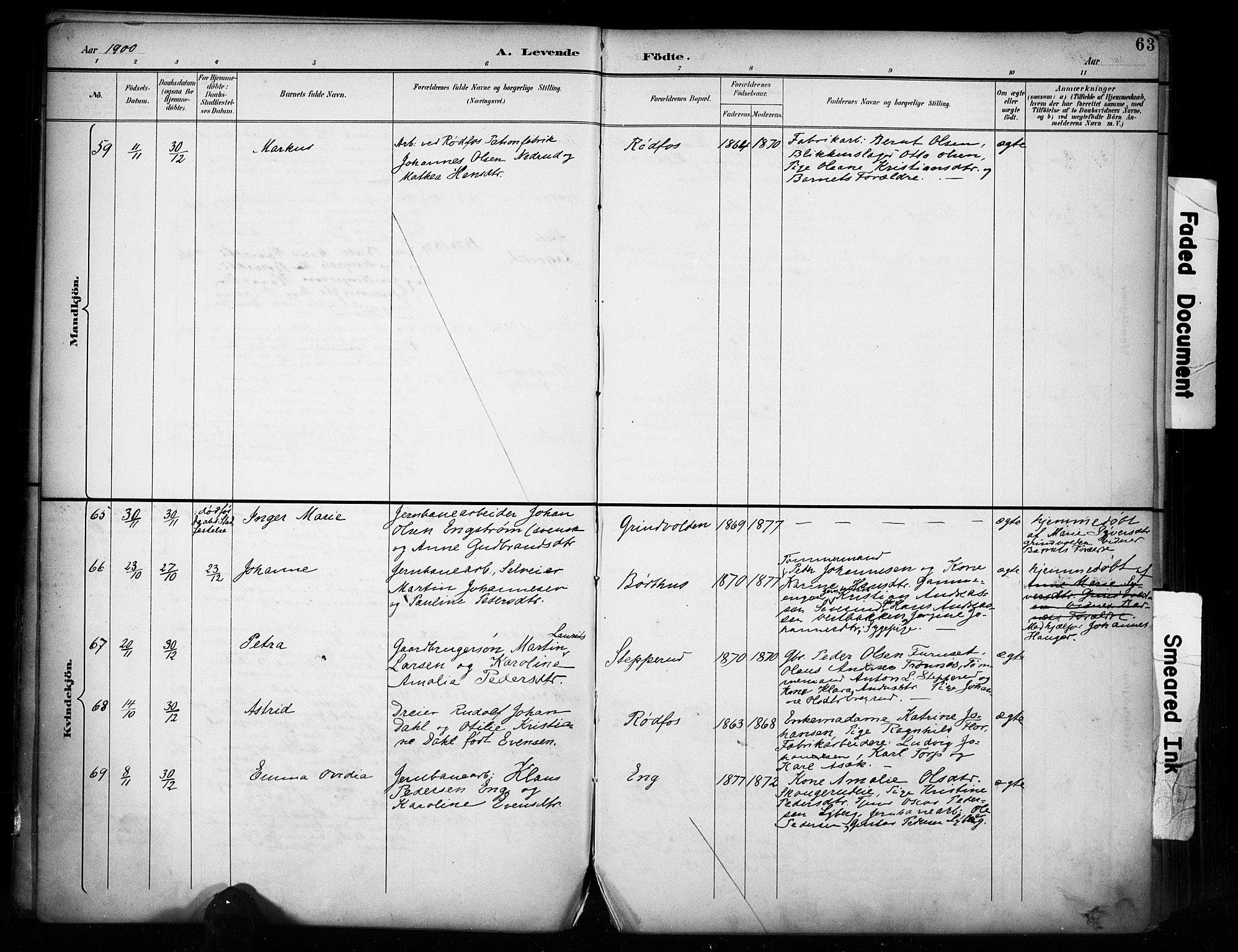 Vestre Toten prestekontor, AV/SAH-PREST-108/H/Ha/Haa/L0011: Parish register (official) no. 11, 1895-1906, p. 63