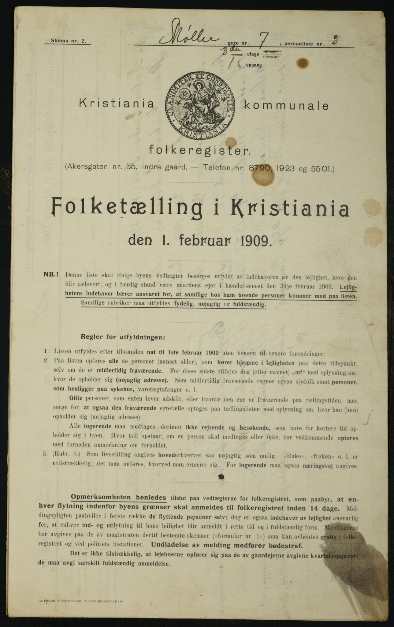 OBA, Municipal Census 1909 for Kristiania, 1909, p. 61957