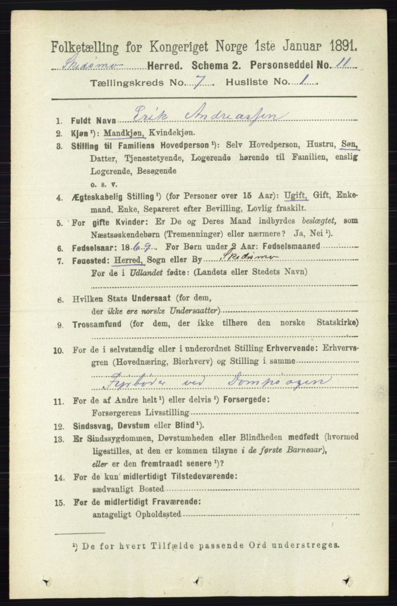 RA, 1891 census for 0231 Skedsmo, 1891, p. 3346