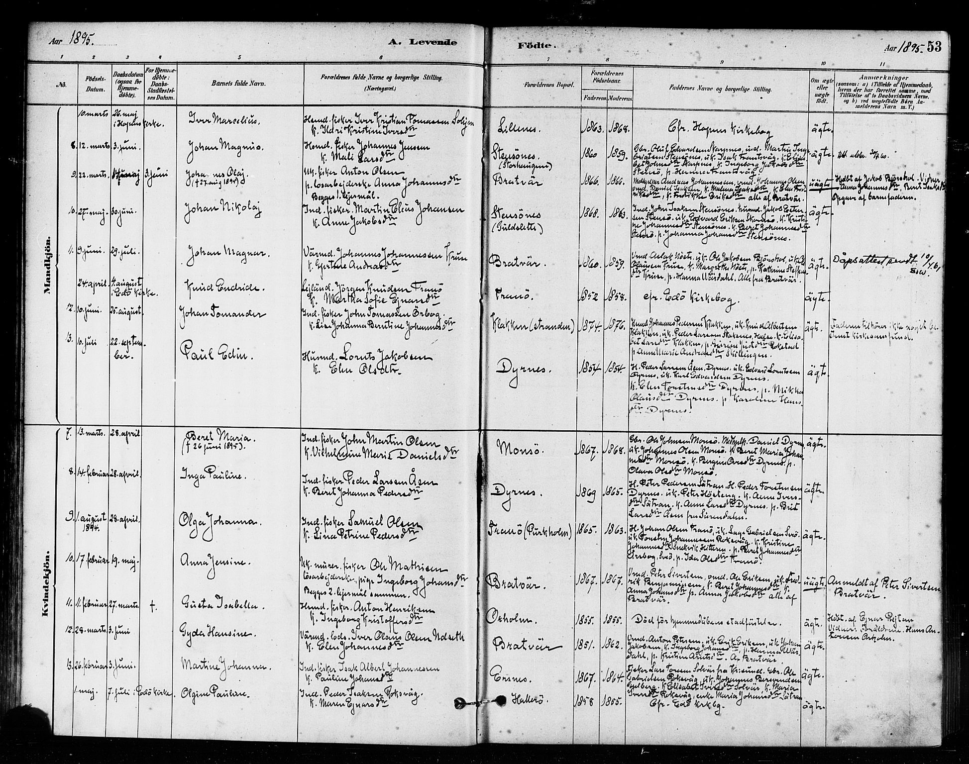 Ministerialprotokoller, klokkerbøker og fødselsregistre - Møre og Romsdal, AV/SAT-A-1454/582/L0947: Parish register (official) no. 582A01, 1880-1900, p. 53