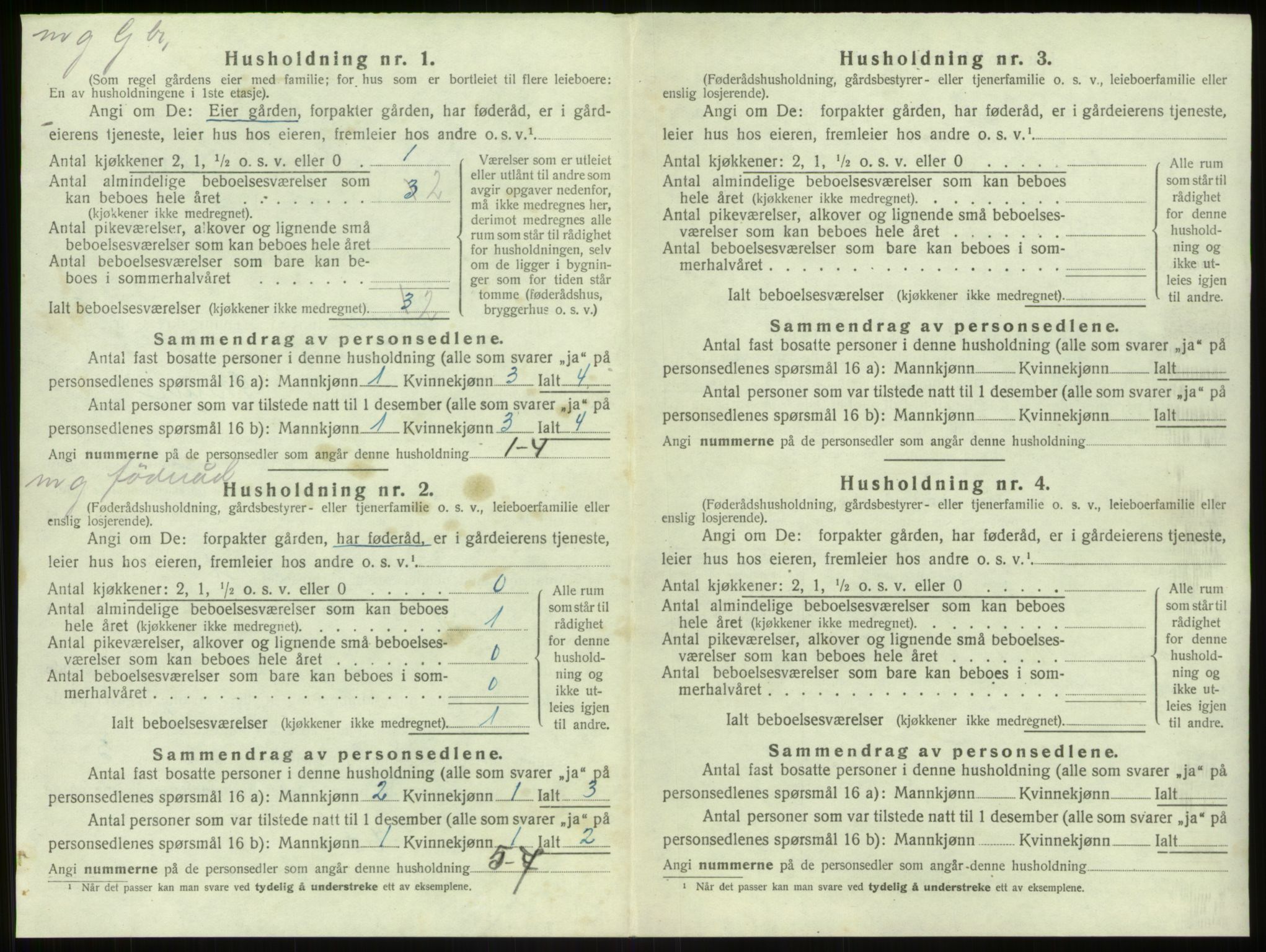 SAB, 1920 census for Hamre, 1920, p. 721