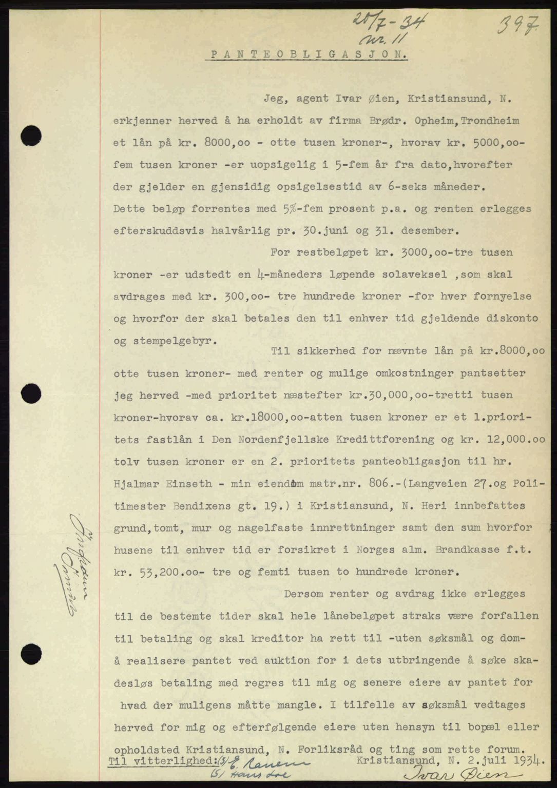 Kristiansund byfogd, AV/SAT-A-4587/A/27: Mortgage book no. 27, 1933-1934, Deed date: 20.07.1934