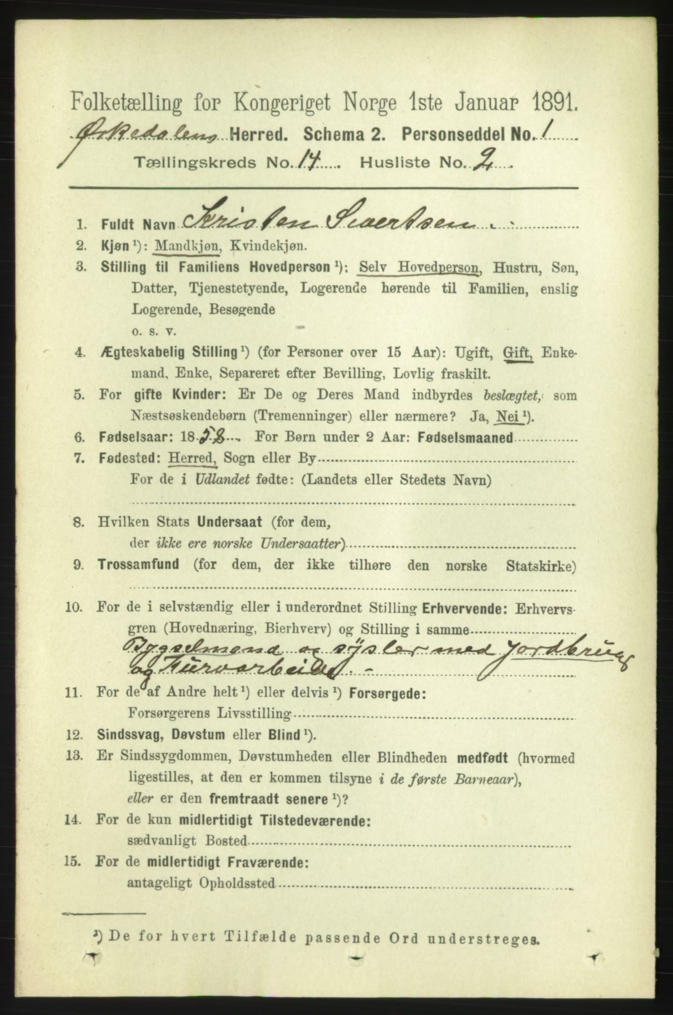 RA, 1891 census for 1638 Orkdal, 1891, p. 6561