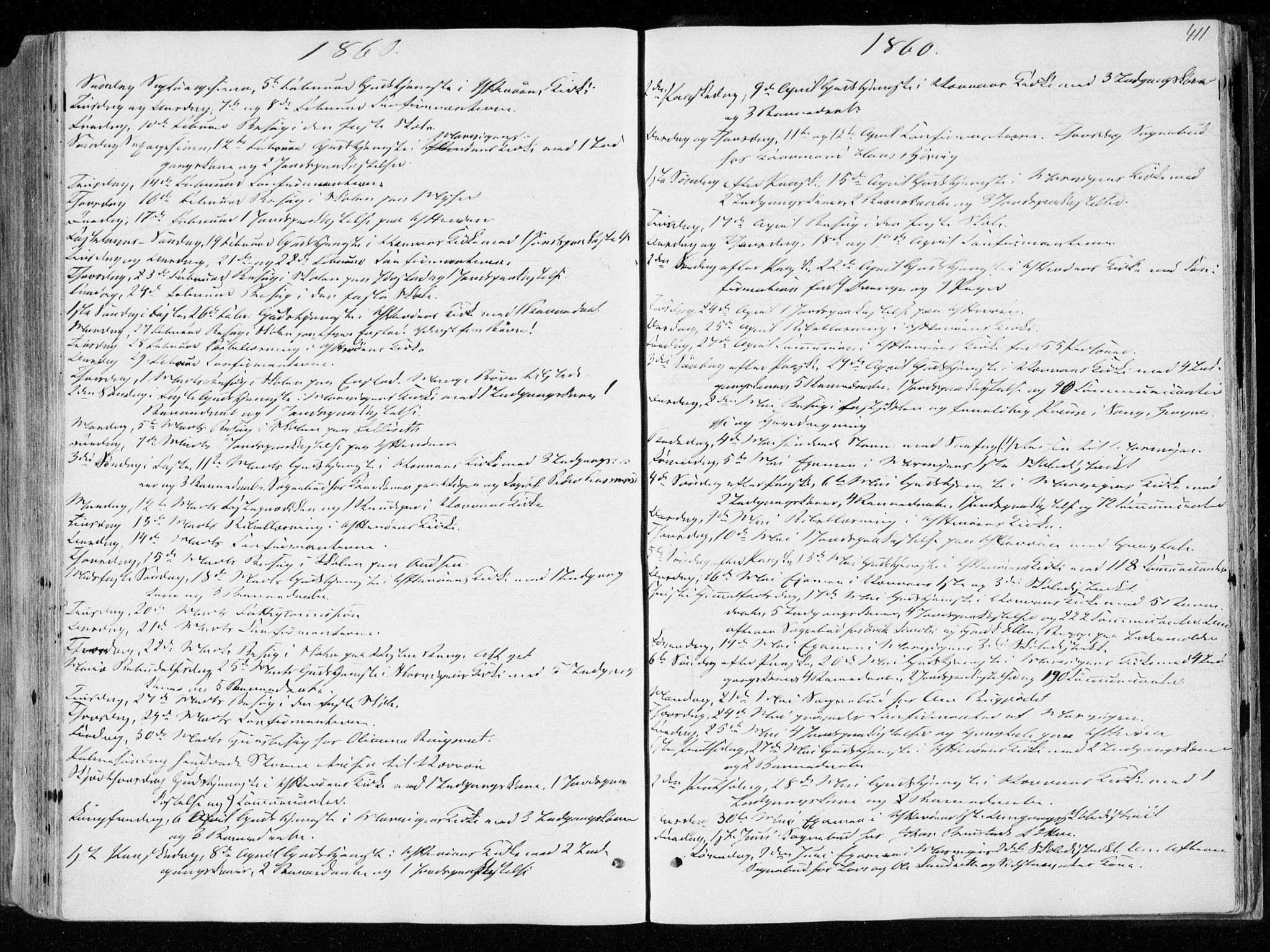 Ministerialprotokoller, klokkerbøker og fødselsregistre - Nord-Trøndelag, SAT/A-1458/722/L0218: Parish register (official) no. 722A05, 1843-1868, p. 411