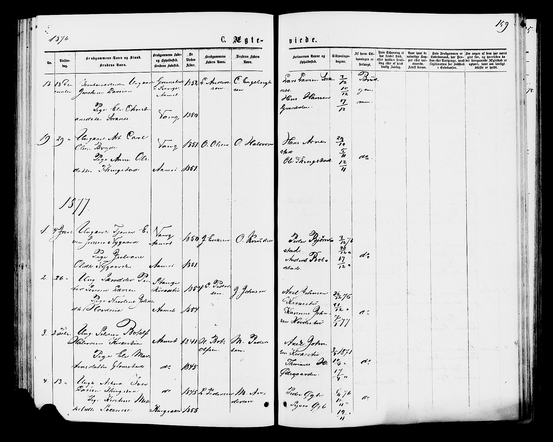 Åmot prestekontor, Hedmark, SAH/PREST-056/H/Ha/Haa/L0009: Parish register (official) no. 9, 1875-1883, p. 159