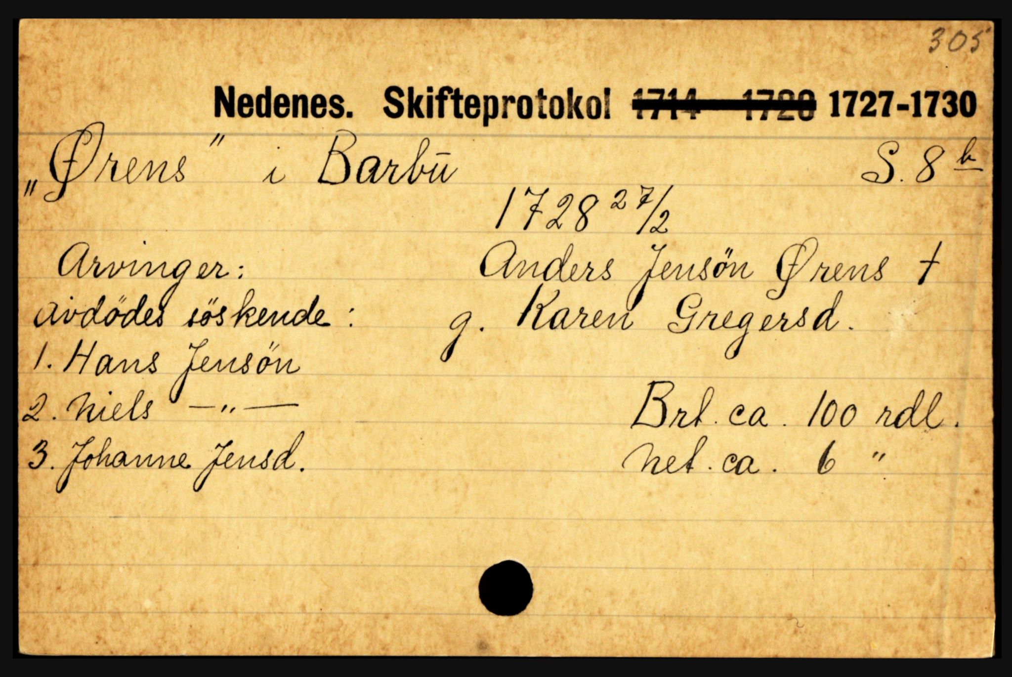 Nedenes sorenskriveri før 1824, AV/SAK-1221-0007/H, p. 33739