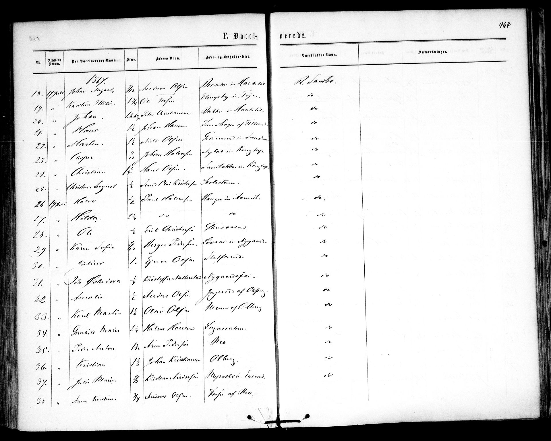 Høland prestekontor Kirkebøker, SAO/A-10346a/F/Fa/L0011: Parish register (official) no. I 11, 1862-1869, p. 464