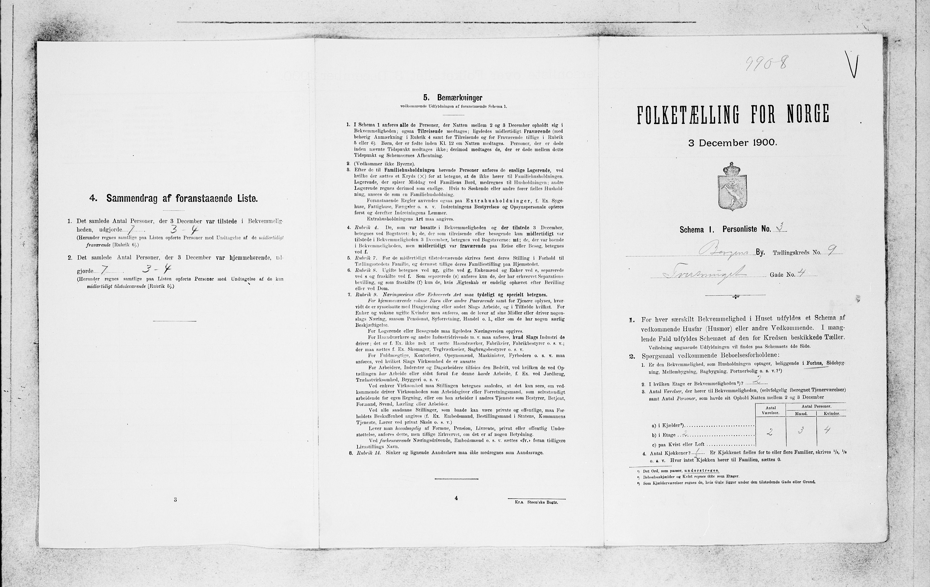 SAB, 1900 census for Bergen, 1900, p. 1717