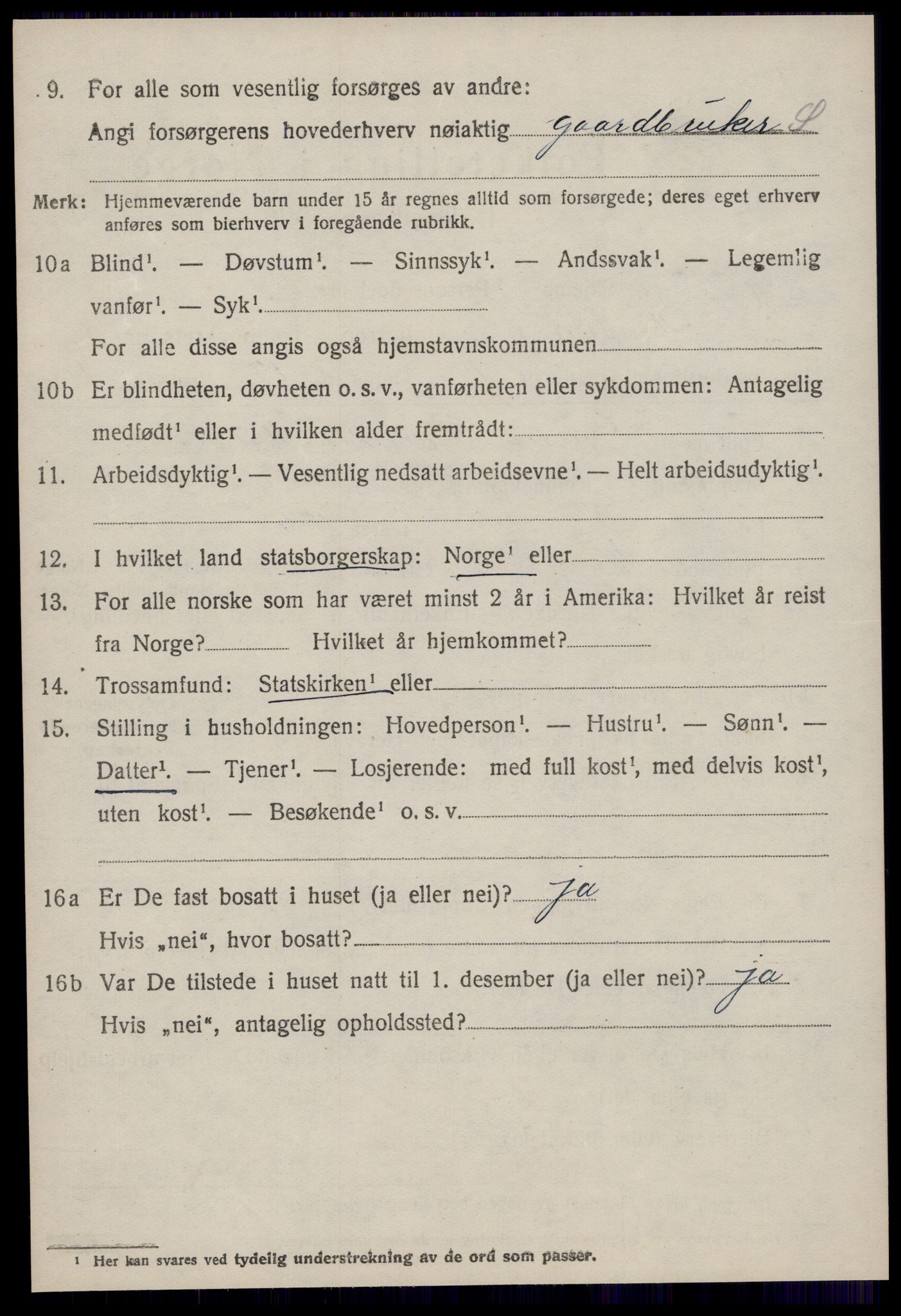 SAT, 1920 census for Kvernes, 1920, p. 1588