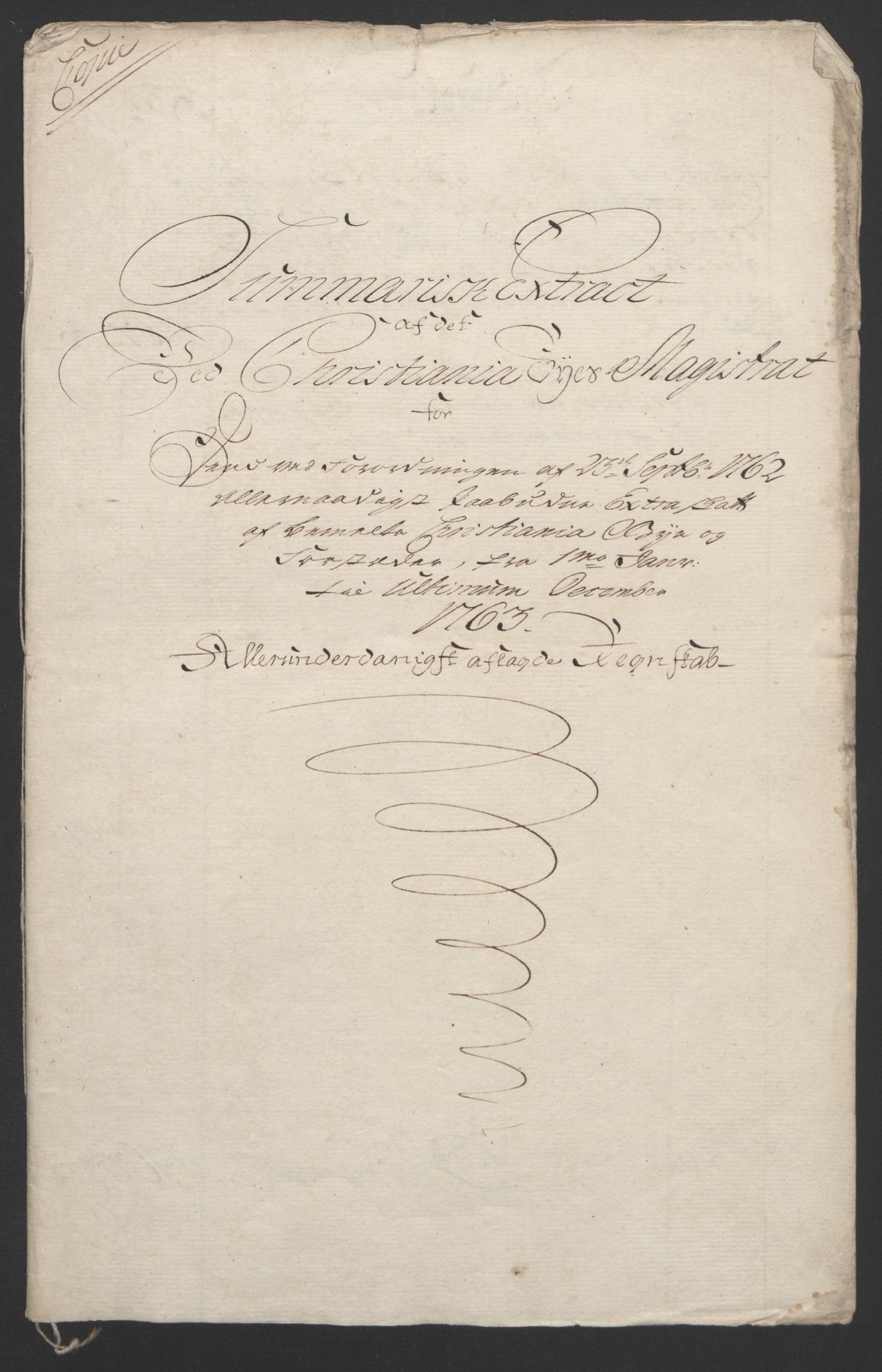 Rentekammeret inntil 1814, Reviderte regnskaper, Byregnskaper, AV/RA-EA-4066/R/Re/L0072/0001: [E13] Kontribusjonsregnskap / Ekstraskatt, 1763-1764, p. 4