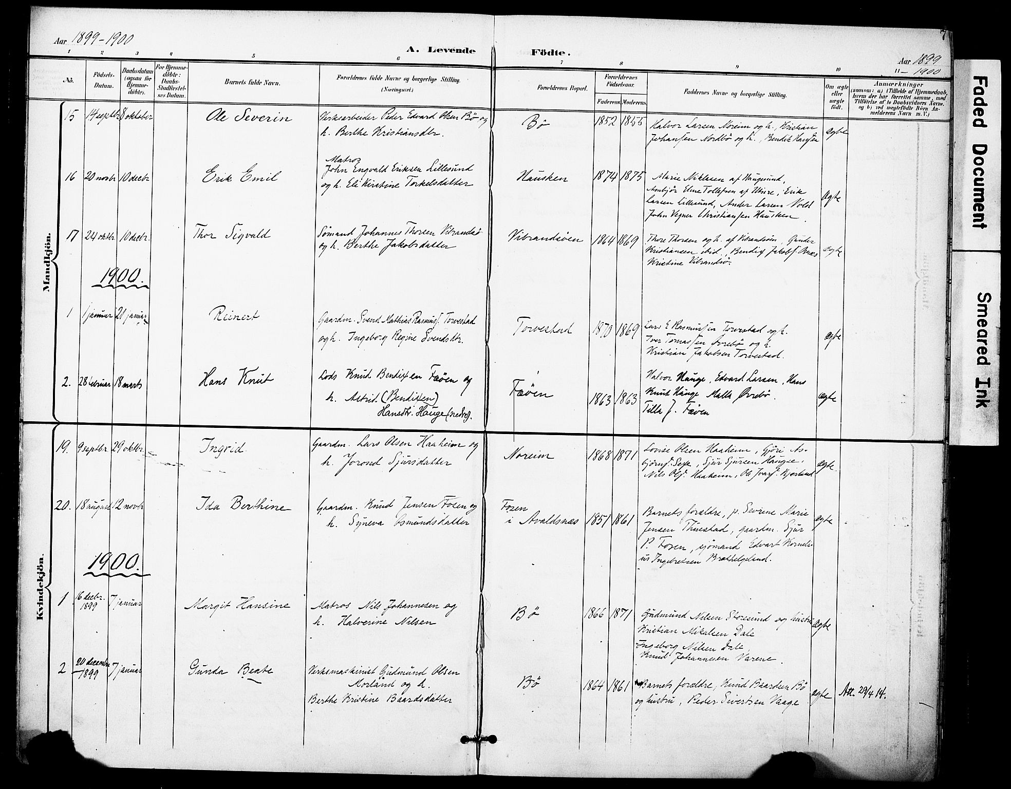 Torvastad sokneprestkontor, AV/SAST-A -101857/H/Ha/Haa/L0017: Parish register (official) no. A 16, 1899-1911, p. 7