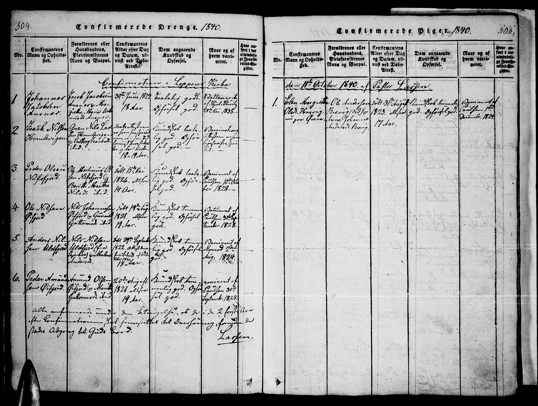 Loppa sokneprestkontor, SATØ/S-1339/H/Ha/L0003kirke: Parish register (official) no. 3, 1820-1848, p. 504-505