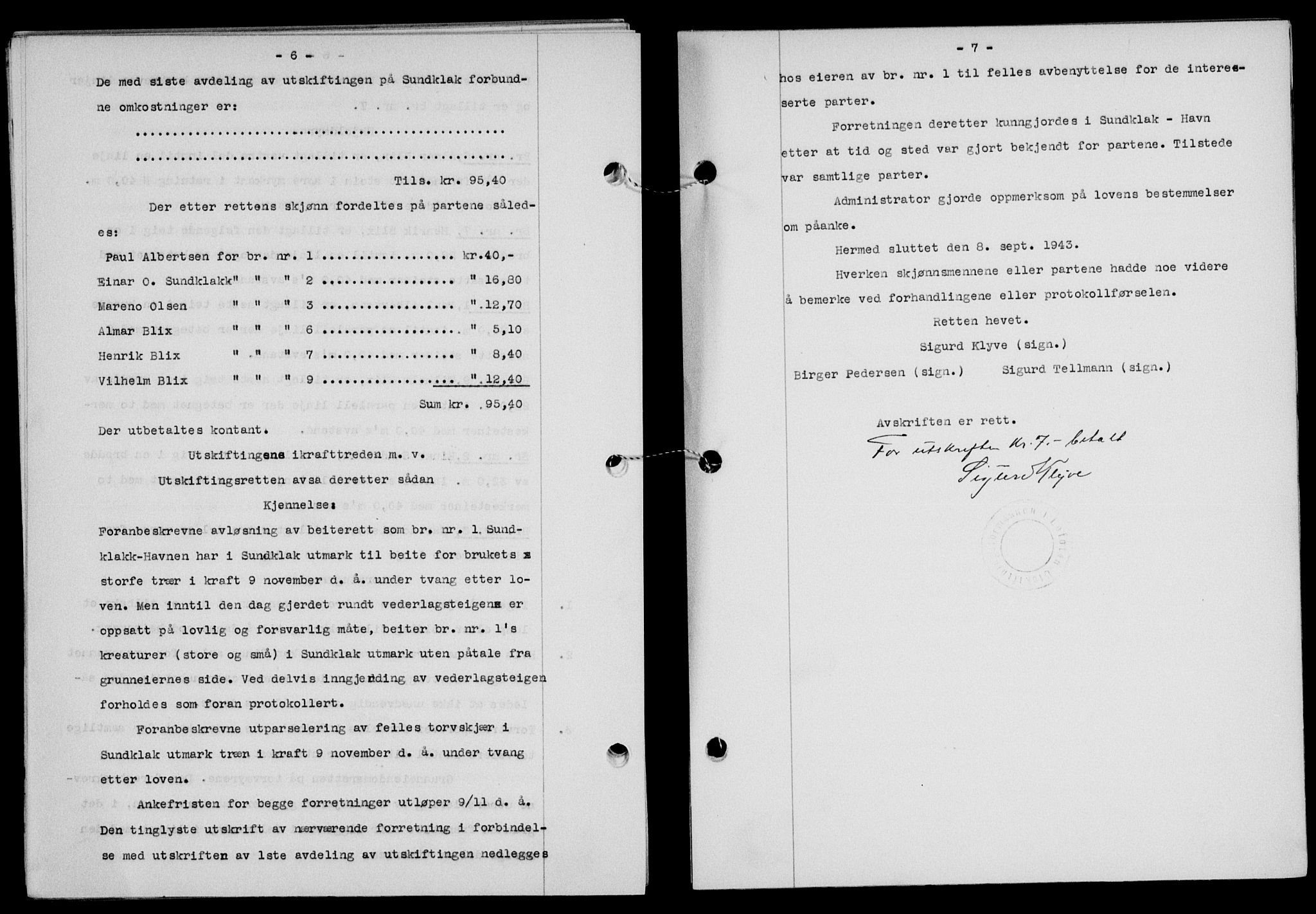 Lofoten sorenskriveri, AV/SAT-A-0017/1/2/2C/L0012a: Mortgage book no. 12a, 1943-1944, Diary no: : 1497/1943