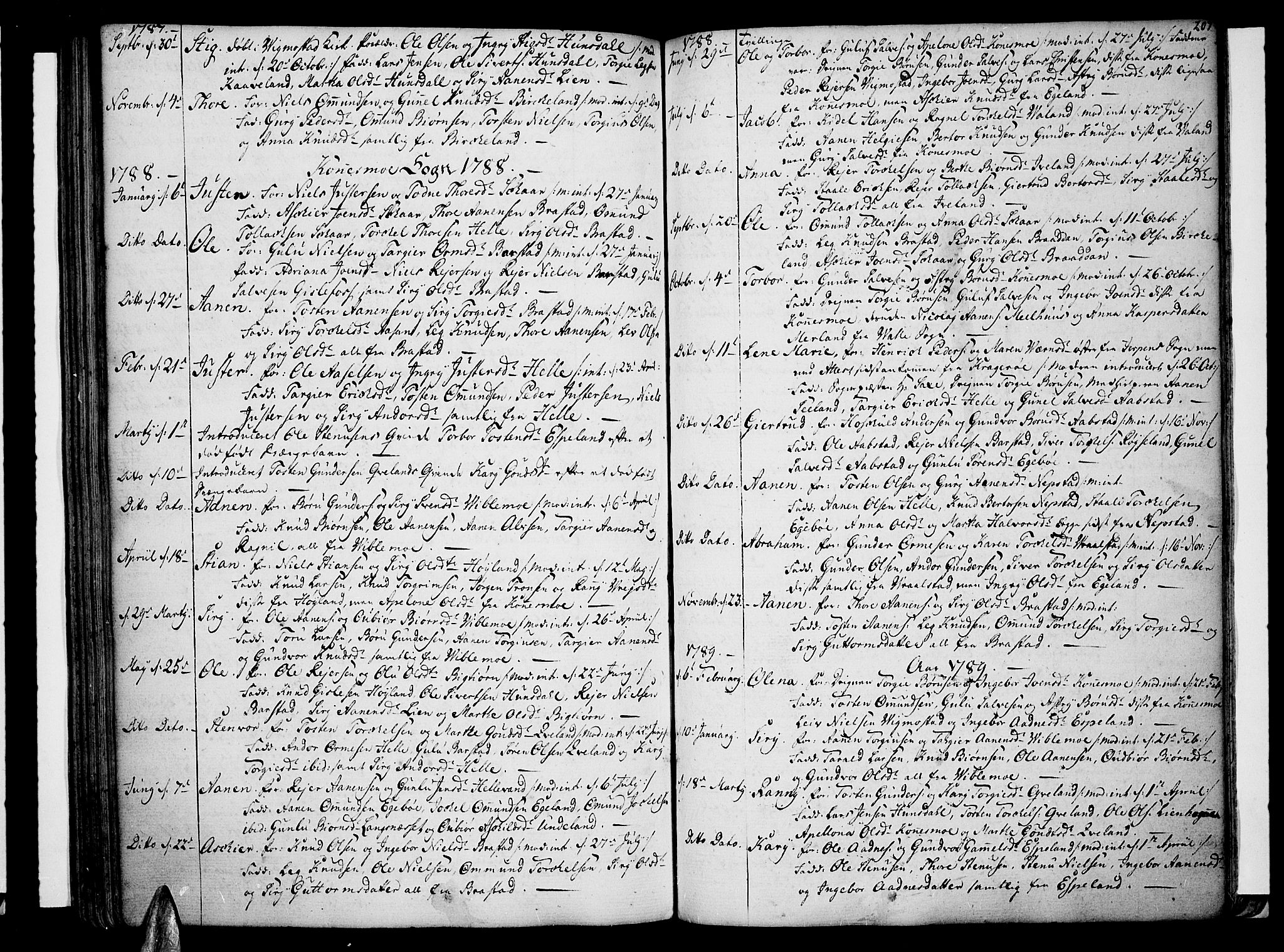 Sør-Audnedal sokneprestkontor, SAK/1111-0039/F/Fa/Fab/L0002: Parish register (official) no. A 2 /4, 1768-1814, p. 207