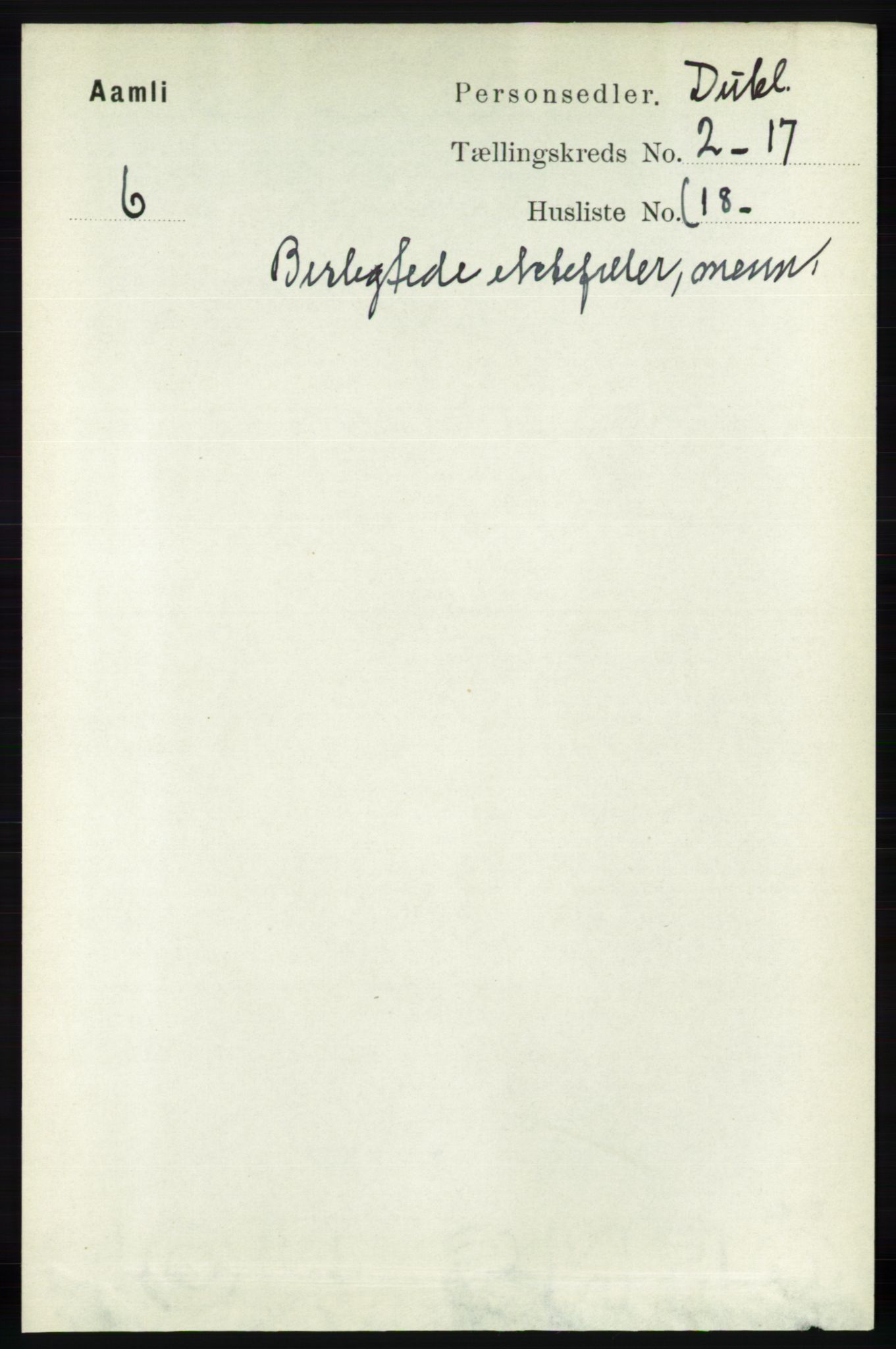 RA, Census 1891 for Nedenes amt: Gjenparter av personsedler for beslektede ektefeller, menn, 1891, p. 350