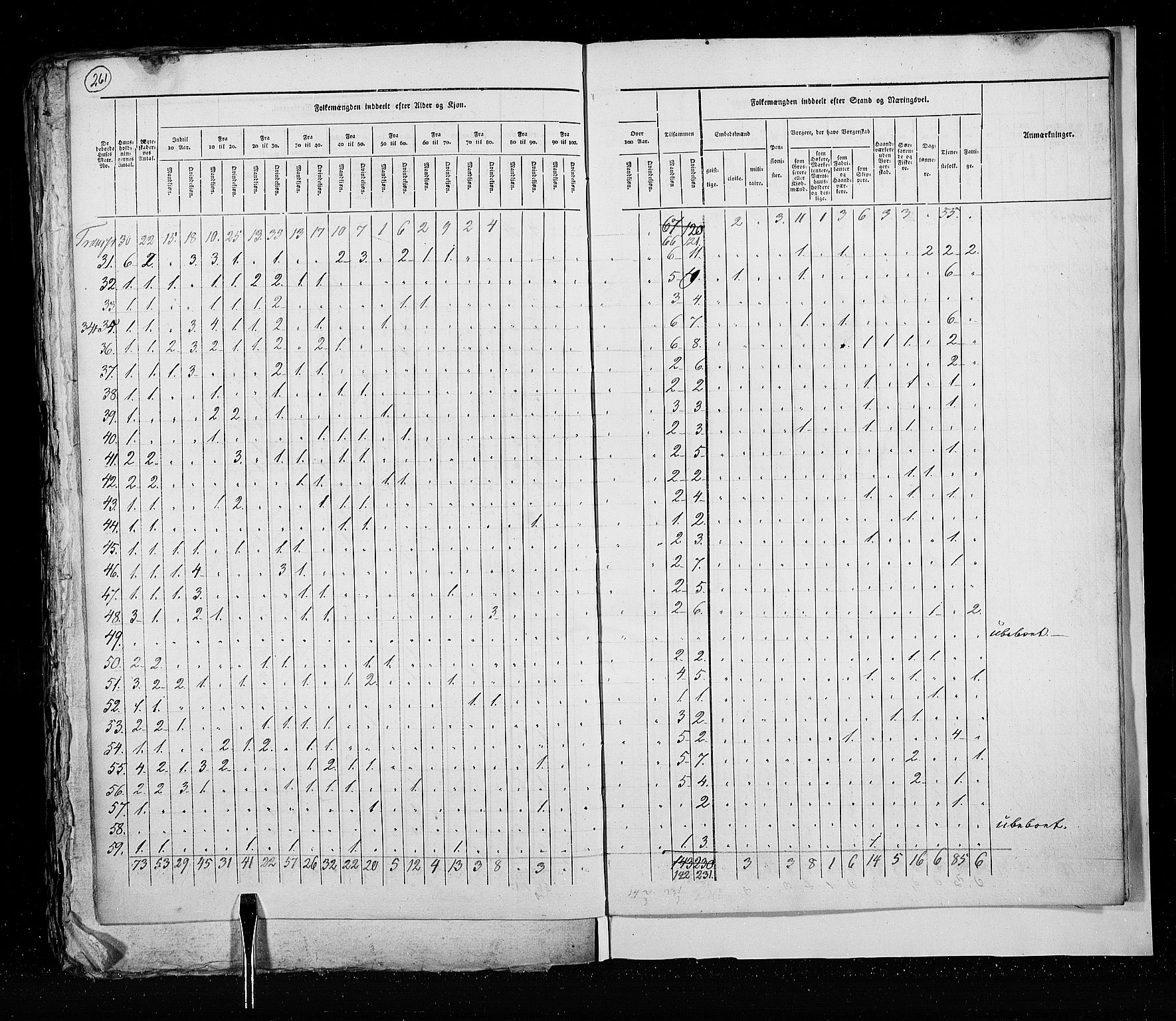 RA, Census 1825, vol. 20: Fredrikshald-Kragerø, 1825, p. 261