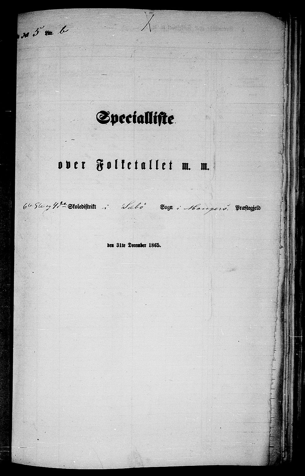 RA, 1865 census for Manger, 1865, p. 107