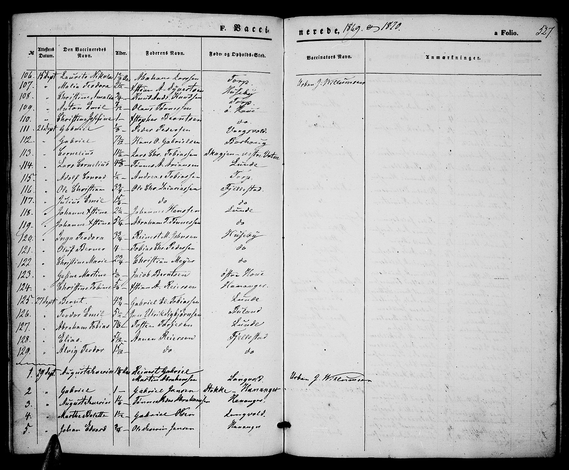 Lista sokneprestkontor, SAK/1111-0027/F/Fb/L0003: Parish register (copy) no. B 3, 1862-1877, p. 527