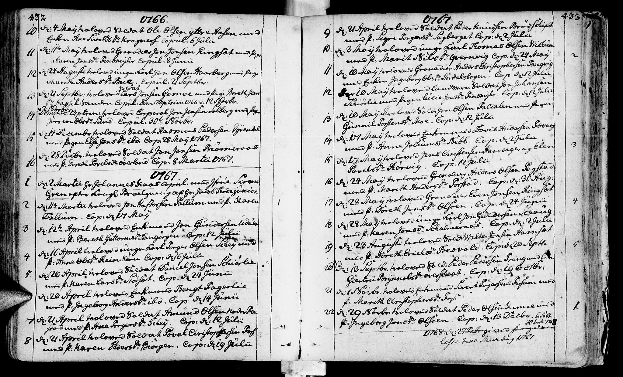 Ministerialprotokoller, klokkerbøker og fødselsregistre - Sør-Trøndelag, SAT/A-1456/646/L0605: Parish register (official) no. 646A03, 1751-1790, p. 432-433