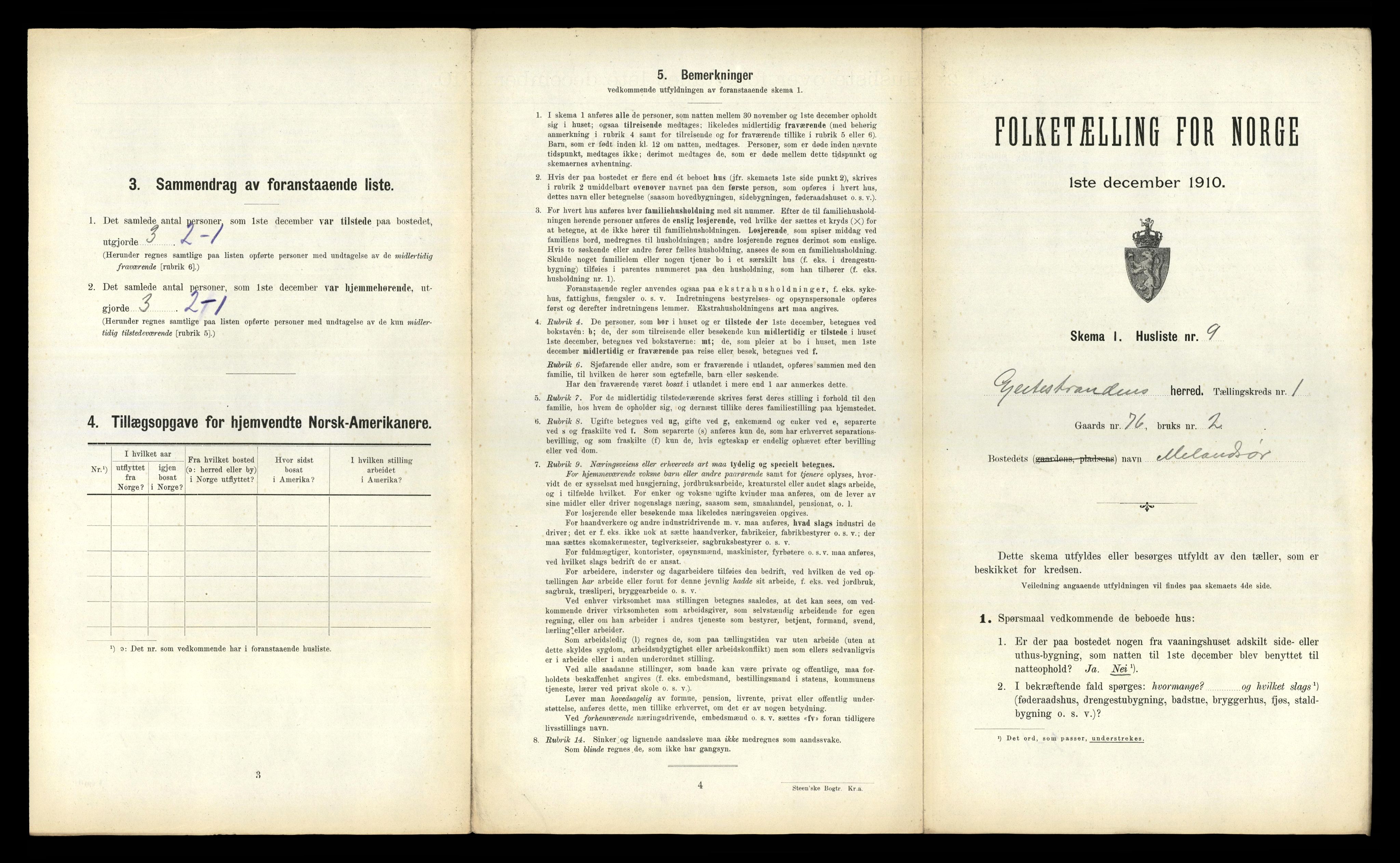 RA, 1910 census for Geitastrand, 1910, p. 34