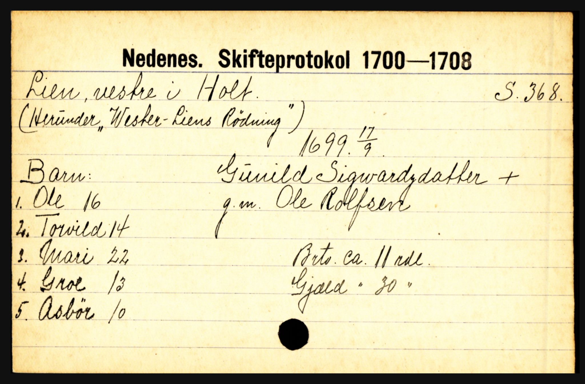 Nedenes sorenskriveri før 1824, AV/SAK-1221-0007/H, p. 17393