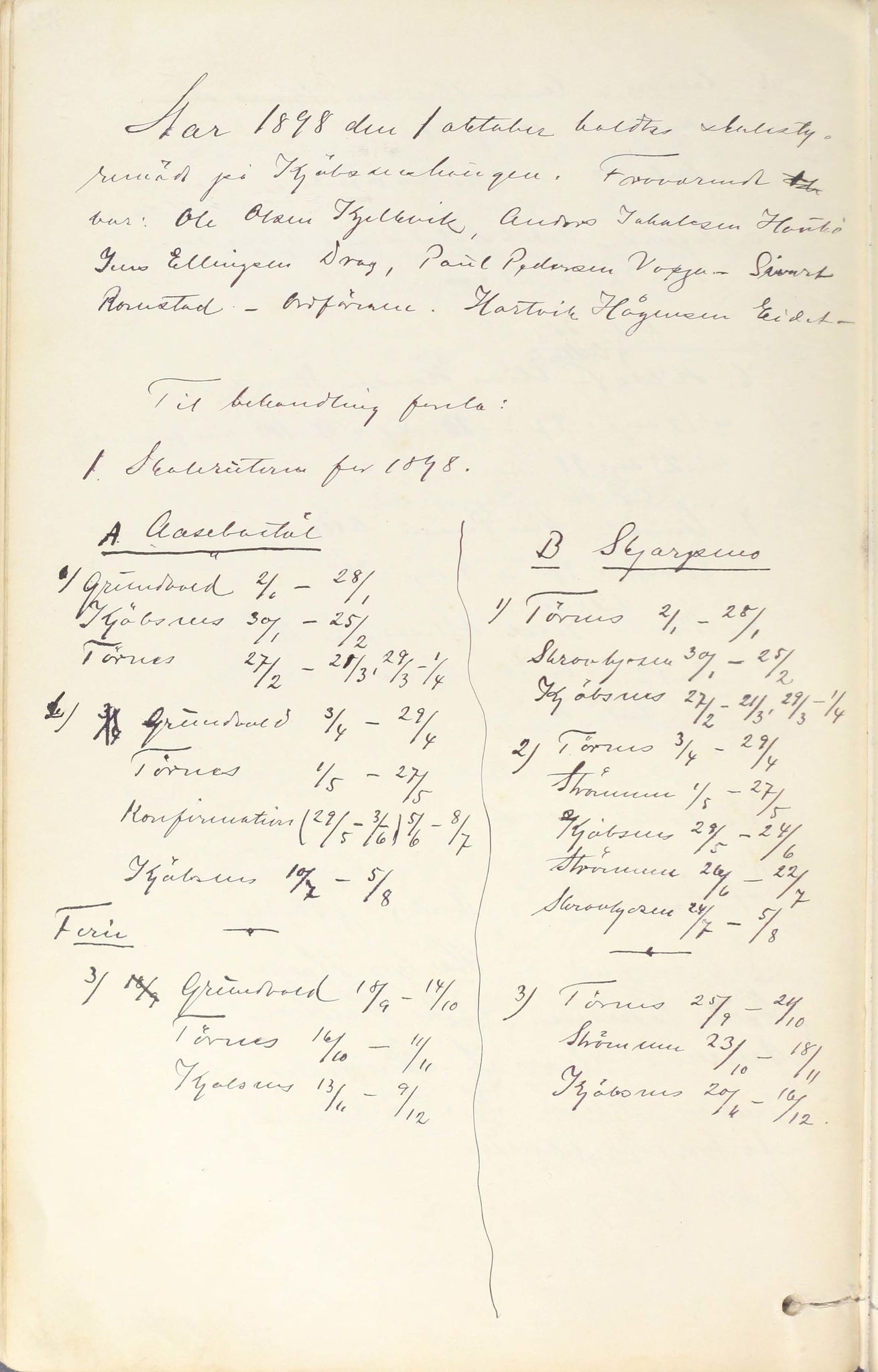 Tysfjord kommune. Skolestyret, AIN/K-18500.510/100/L0002: Møtebok, 1889-1909