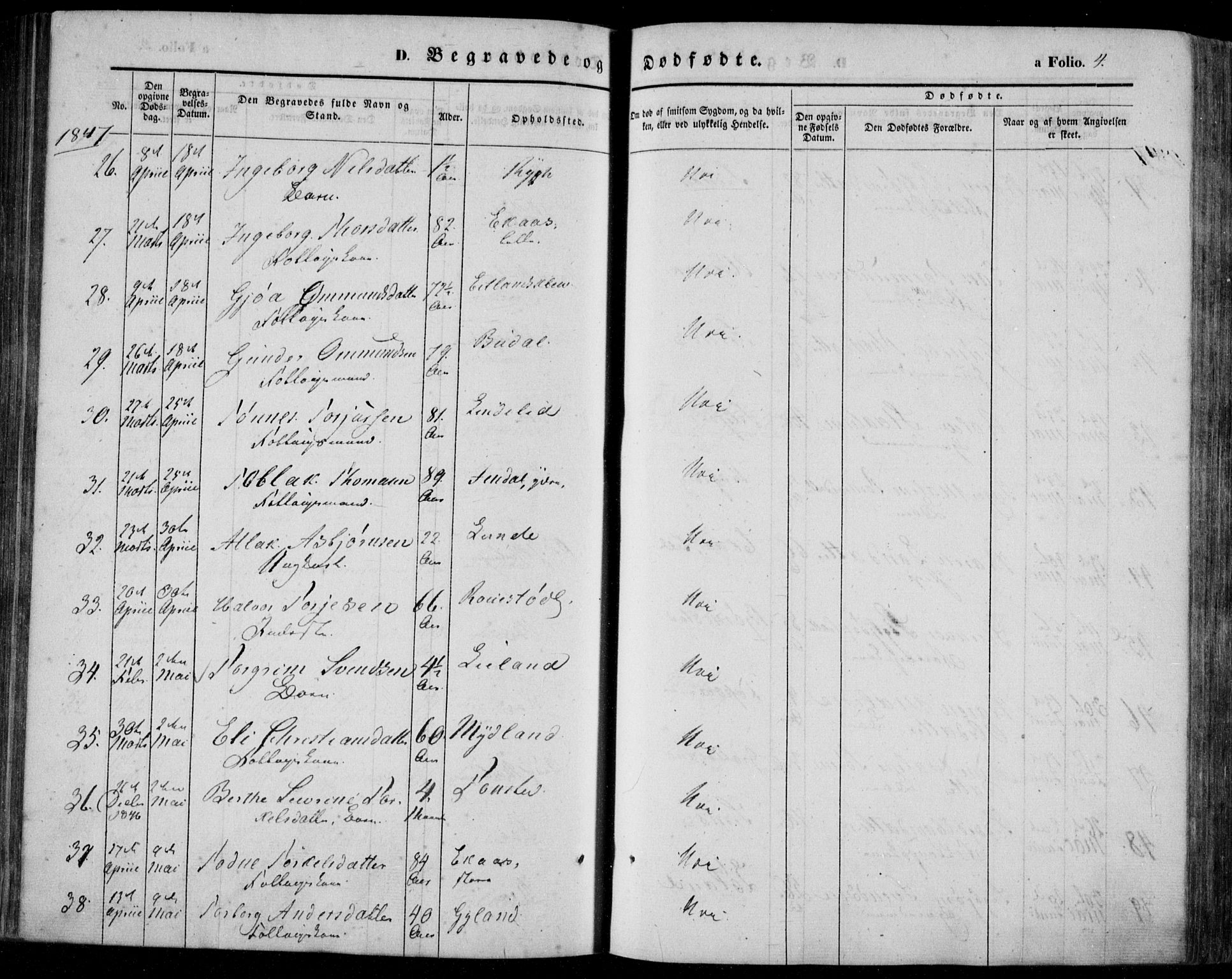 Bakke sokneprestkontor, AV/SAK-1111-0002/F/Fa/Faa/L0005: Parish register (official) no. A 5, 1847-1855, p. 4