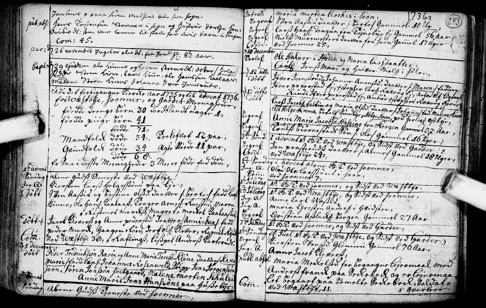 Vestby prestekontor Kirkebøker, SAO/A-10893/F/Fa/L0001.b: Parish register (official) no. I 1B, 1714-1759, p. 243