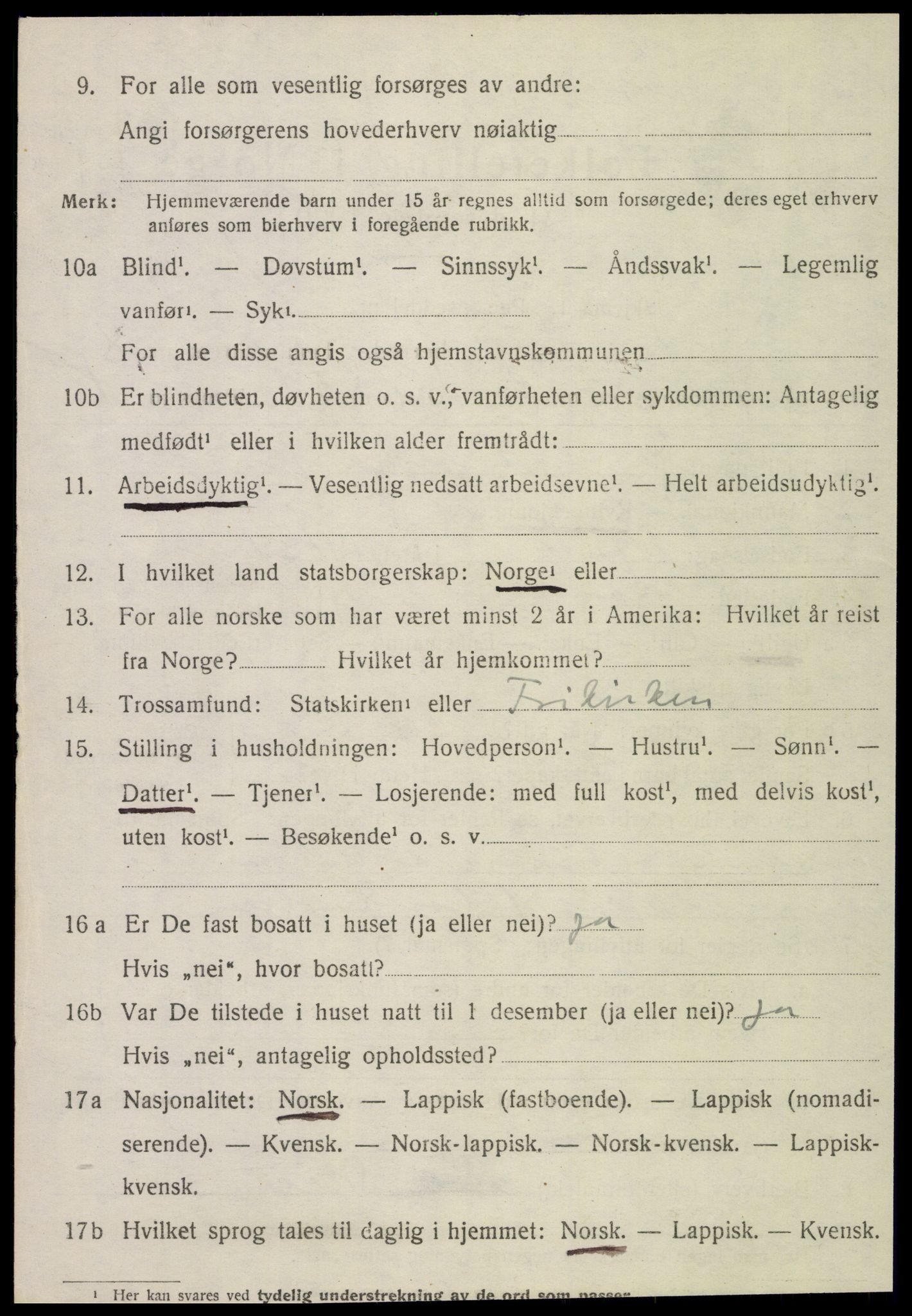 SAT, 1920 census for Rødøy, 1920, p. 4207