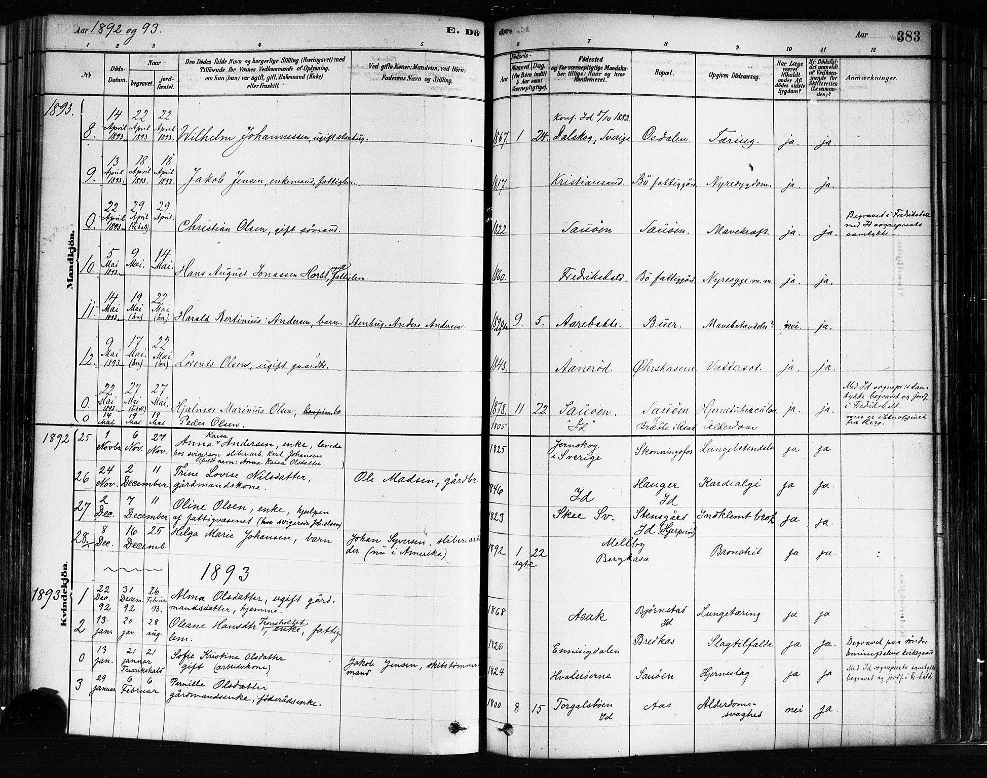 Idd prestekontor Kirkebøker, SAO/A-10911/F/Fc/L0006b: Parish register (official) no. III 6B, 1878-1903, p. 383