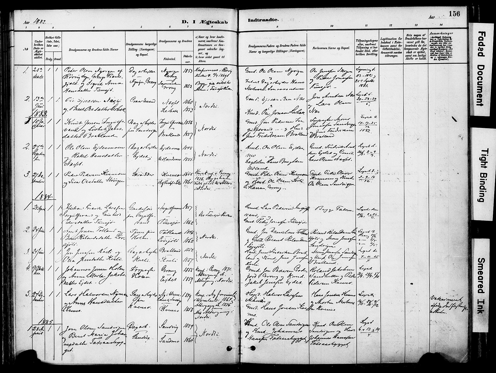 Ministerialprotokoller, klokkerbøker og fødselsregistre - Nord-Trøndelag, SAT/A-1458/755/L0494: Parish register (official) no. 755A03, 1882-1902, p. 156