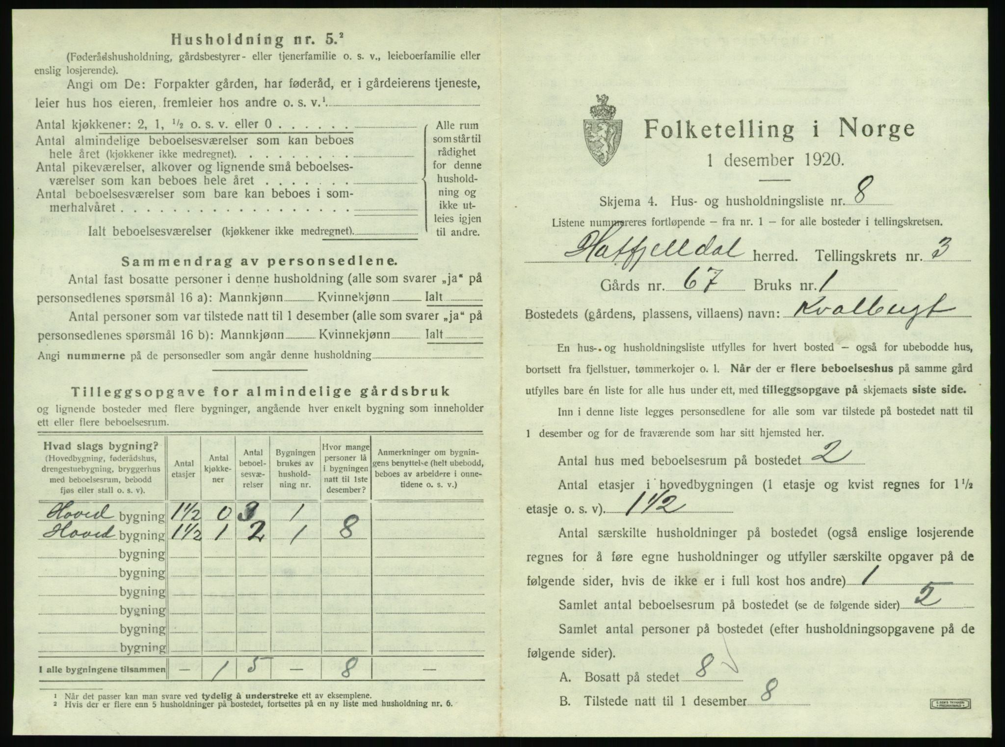 SAT, 1920 census for Hattfjelldal, 1920, p. 120