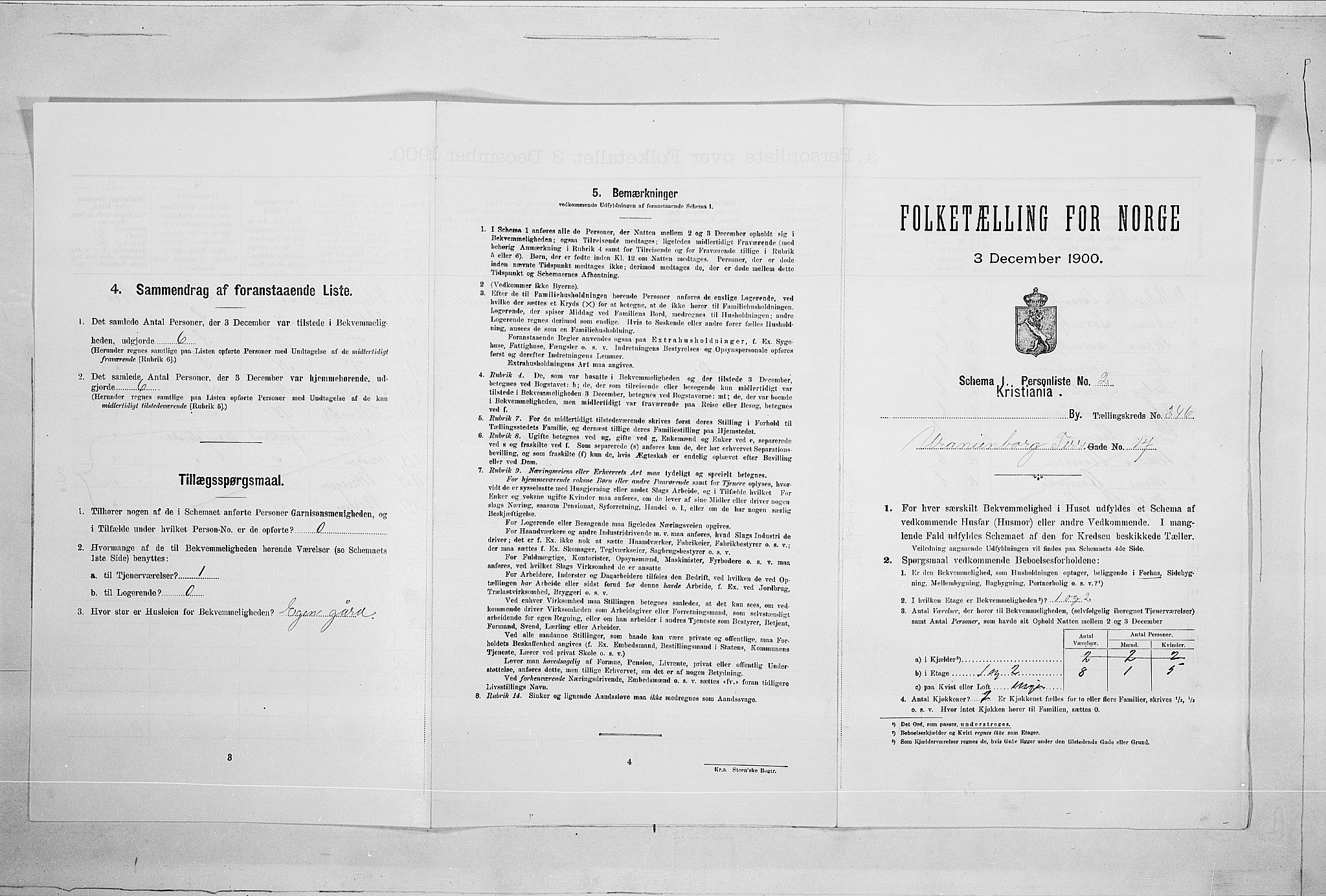 SAO, 1900 census for Kristiania, 1900, p. 108090