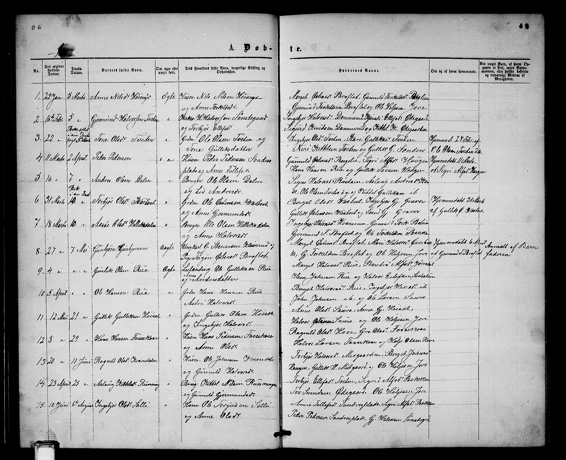 Gransherad kirkebøker, SAKO/A-267/G/Gb/L0002: Parish register (copy) no. II 2, 1860-1886, p. 42
