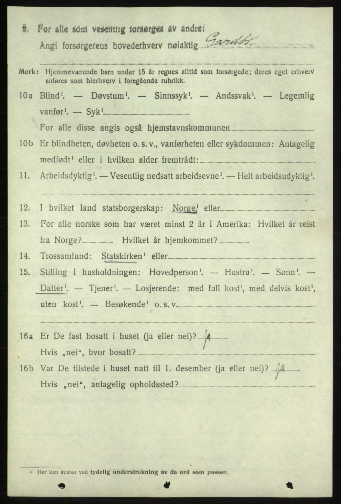 SAB, 1920 census for Skånevik, 1920, p. 6992