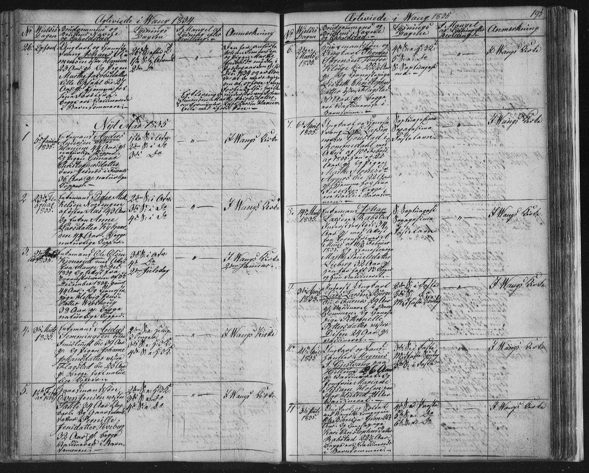 Vang prestekontor, Hedmark, SAH/PREST-008/H/Ha/Hab/L0008: Parish register (copy) no. 8, 1832-1854, p. 195