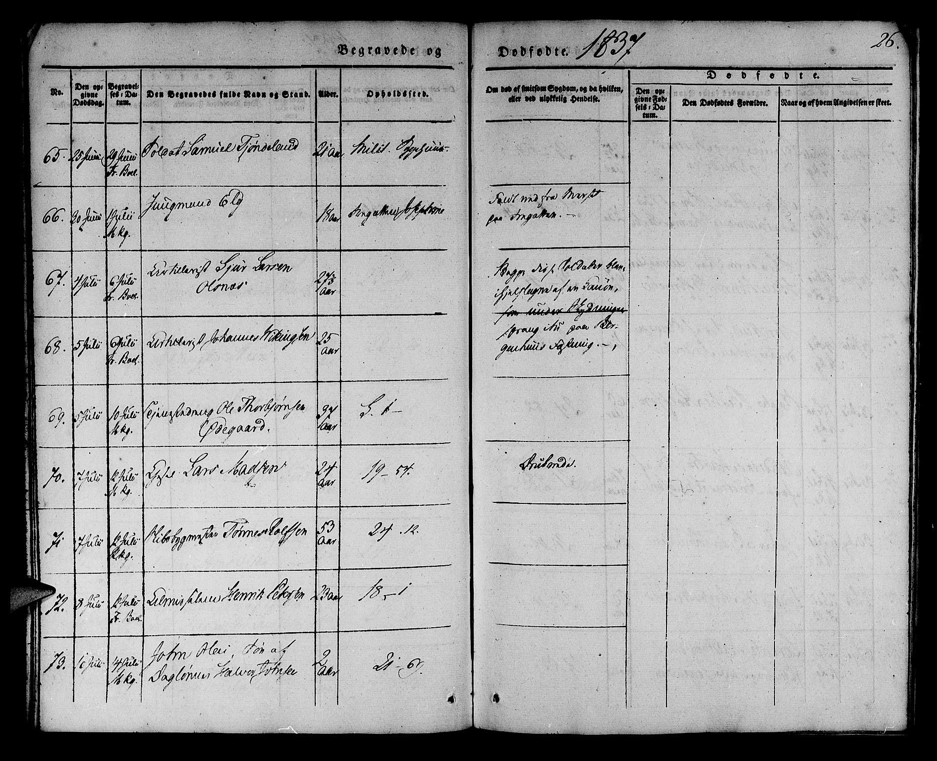 Korskirken sokneprestembete, AV/SAB-A-76101/H/Haa/L0043: Parish register (official) no. E 1, 1834-1848, p. 26