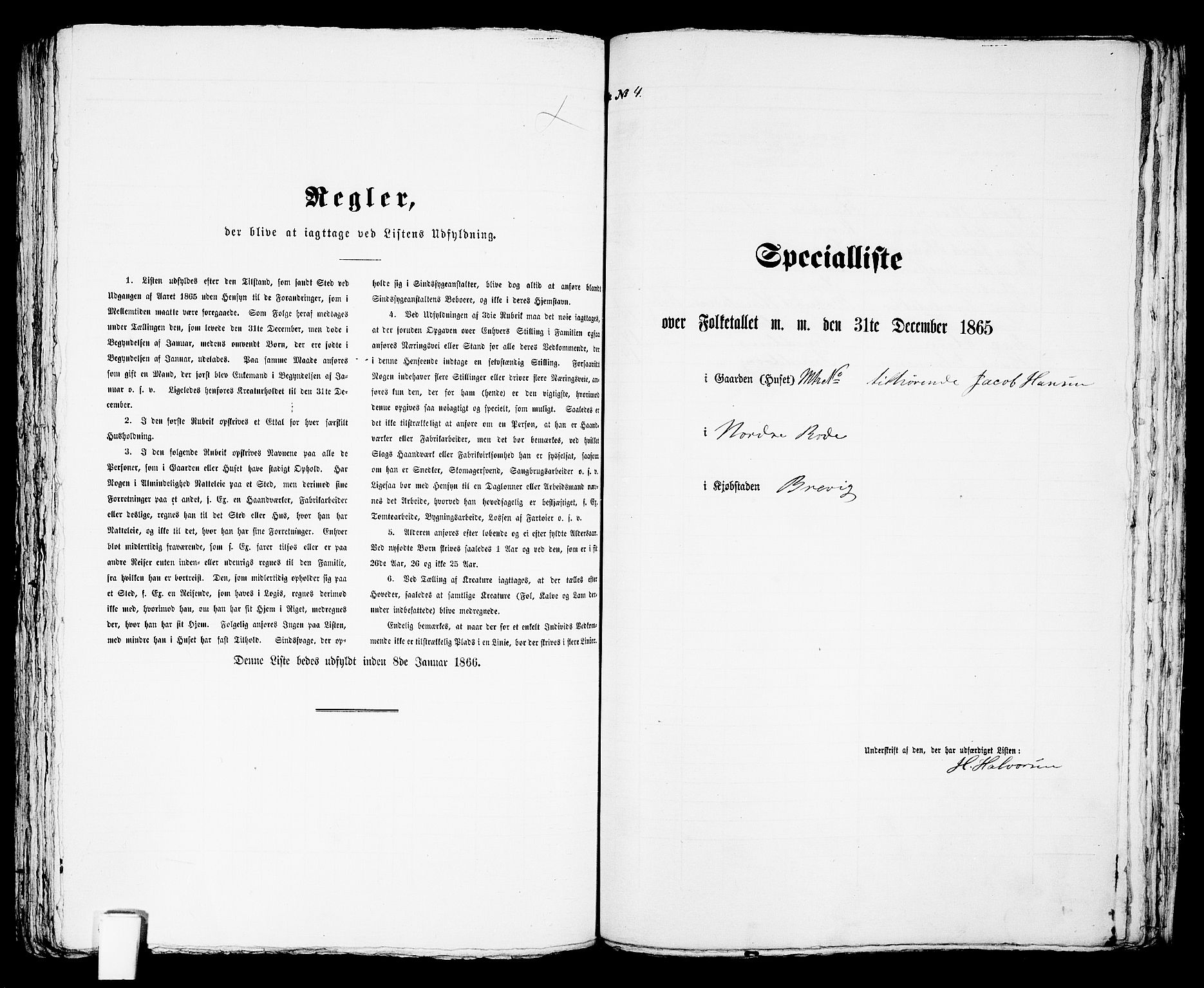 RA, 1865 census for Brevik, 1865, p. 653