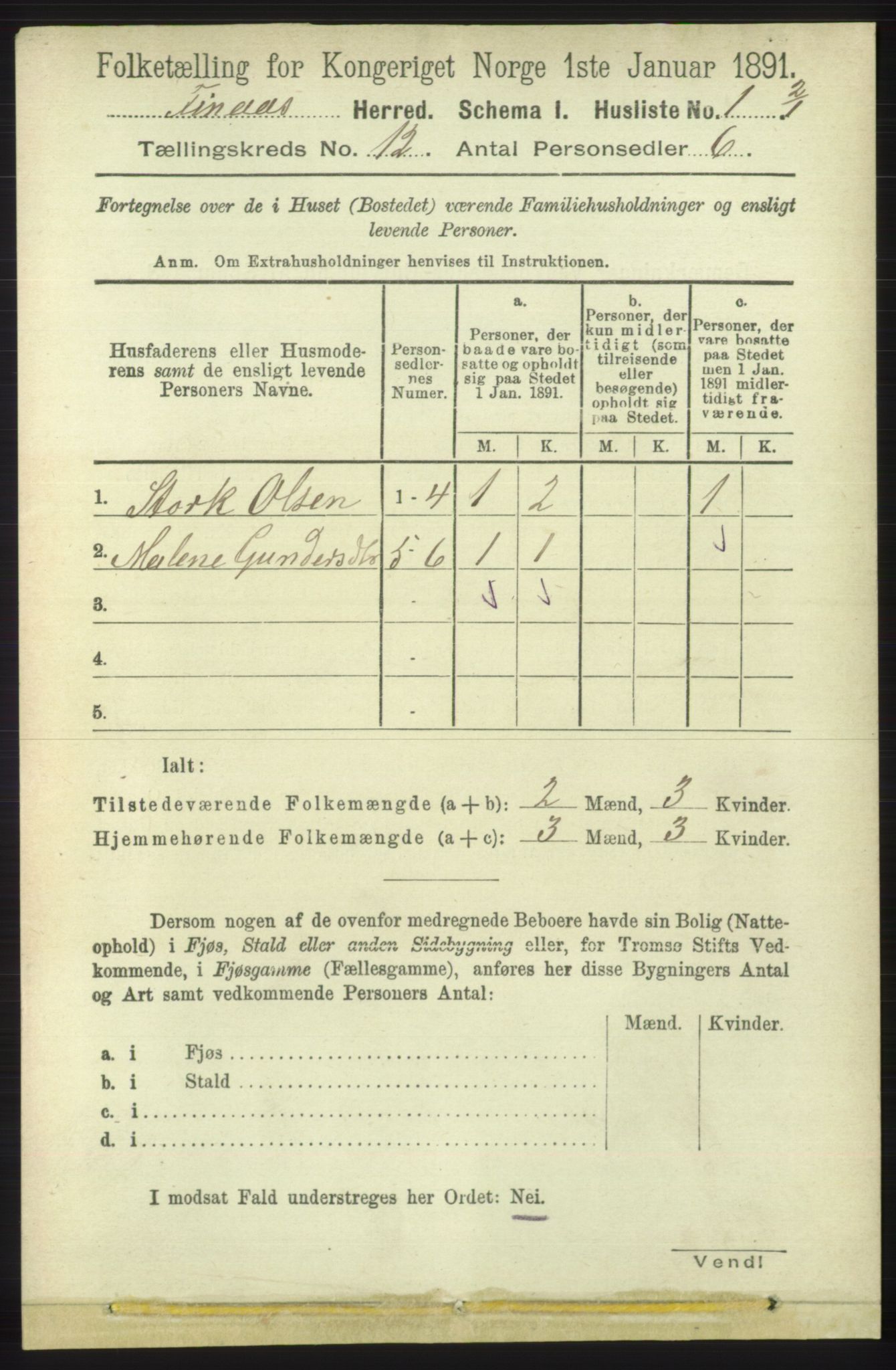 RA, 1891 census for 1218 Finnås, 1891, p. 5244