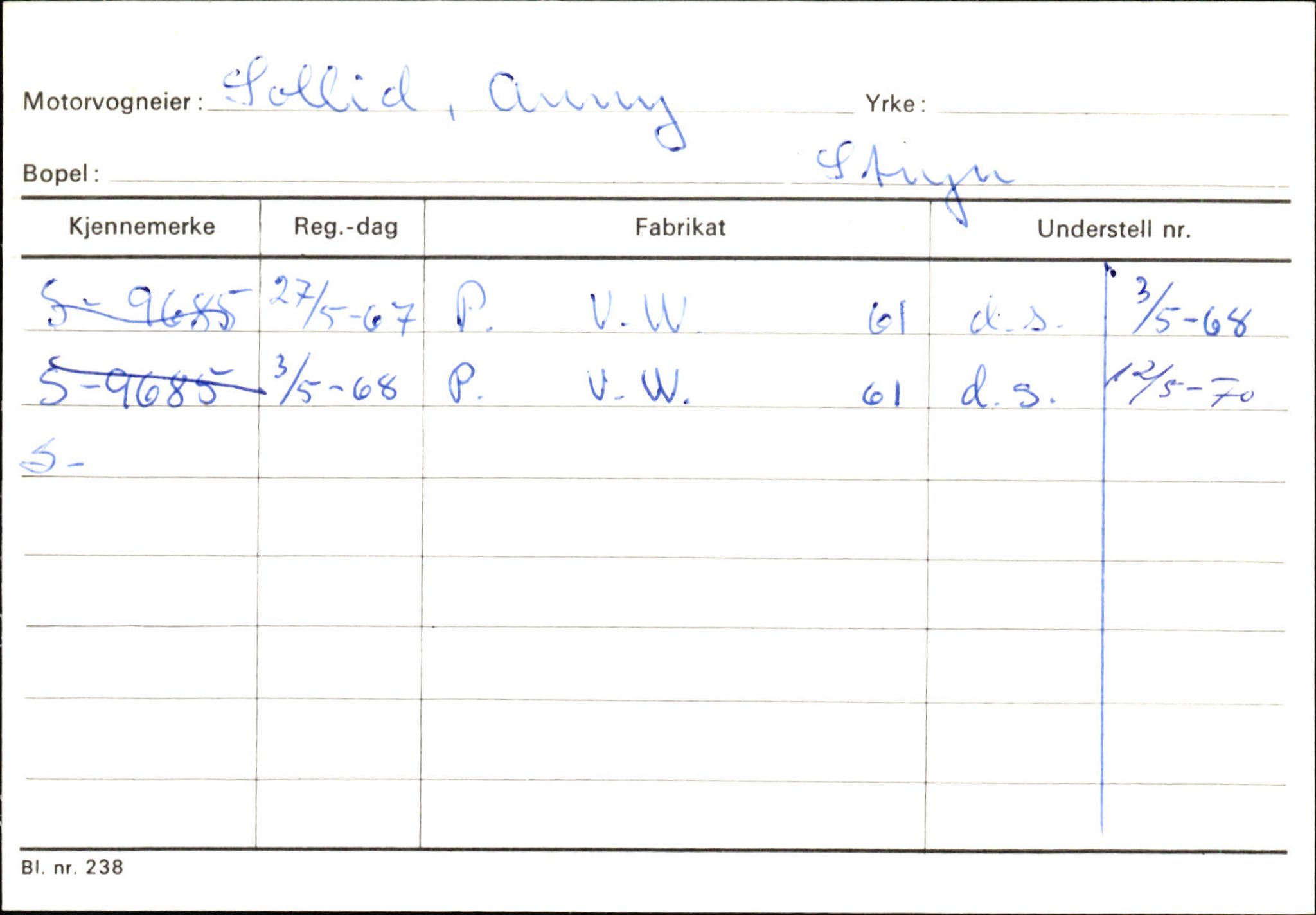 Statens vegvesen, Sogn og Fjordane vegkontor, AV/SAB-A-5301/4/F/L0131: Eigarregister Høyanger P-Å. Stryn S-Å, 1945-1975, p. 1423