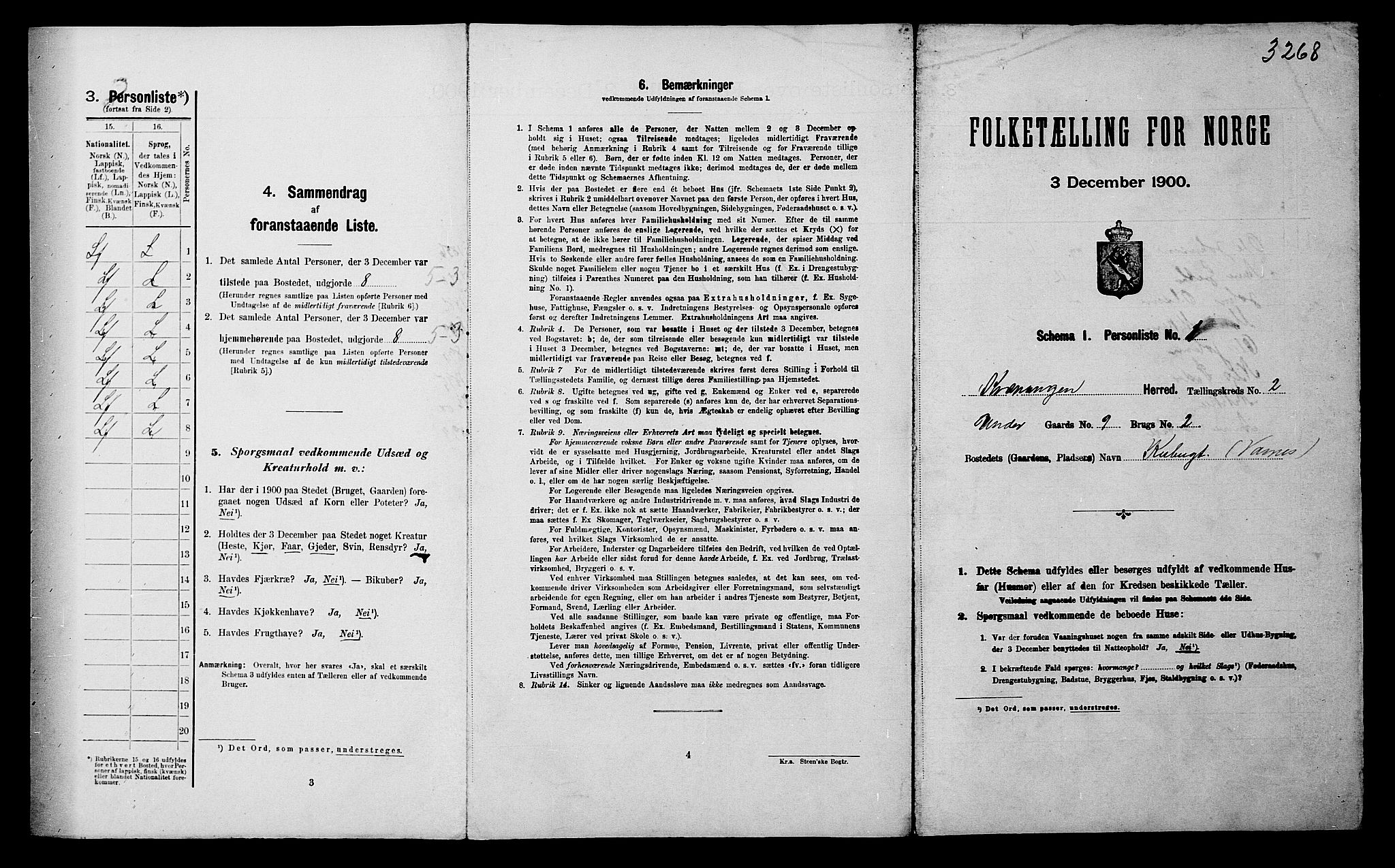 SATØ, 1900 census for Kvænangen, 1900, p. 124