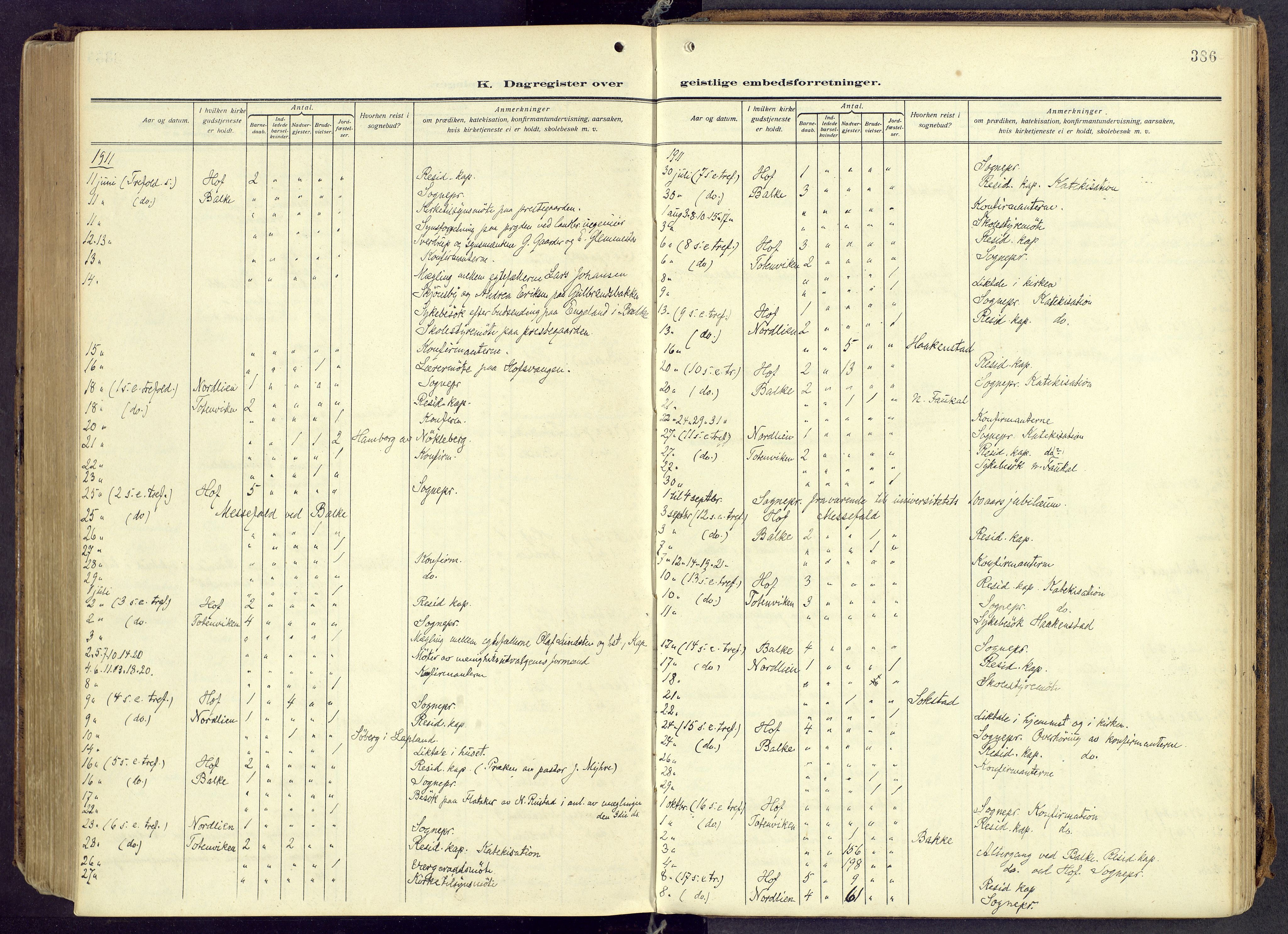 Østre Toten prestekontor, AV/SAH-PREST-104/H/Ha/Haa/L0010: Parish register (official) no. 10, 1910-1920, p. 386