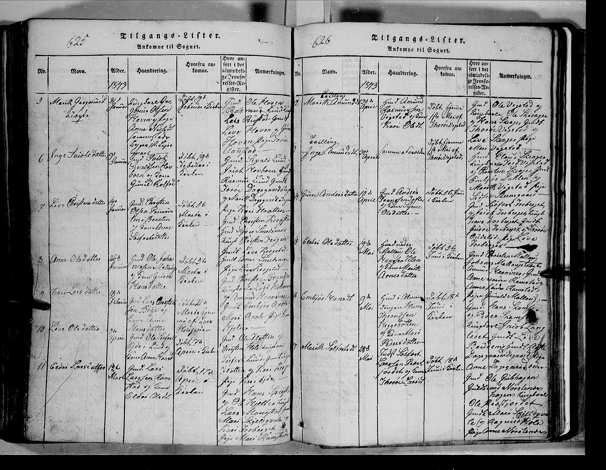 Lom prestekontor, SAH/PREST-070/L/L0003: Parish register (copy) no. 3, 1815-1844, p. 625-626