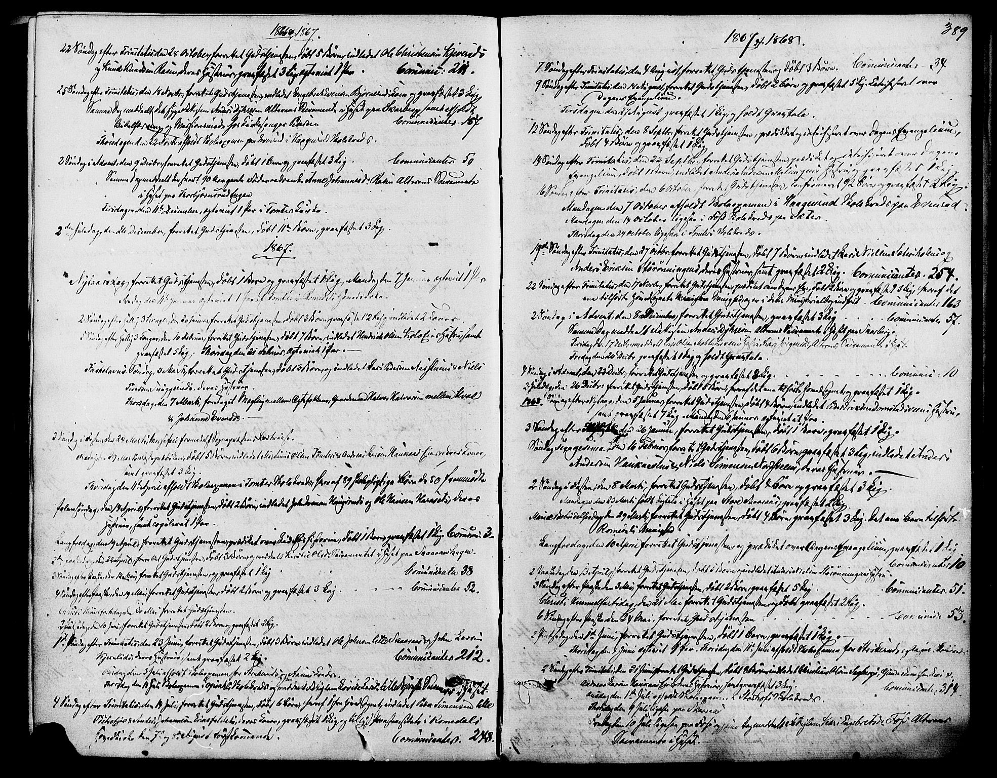 Romedal prestekontor, AV/SAH-PREST-004/K/L0006: Parish register (official) no. 6, 1866-1886, p. 389
