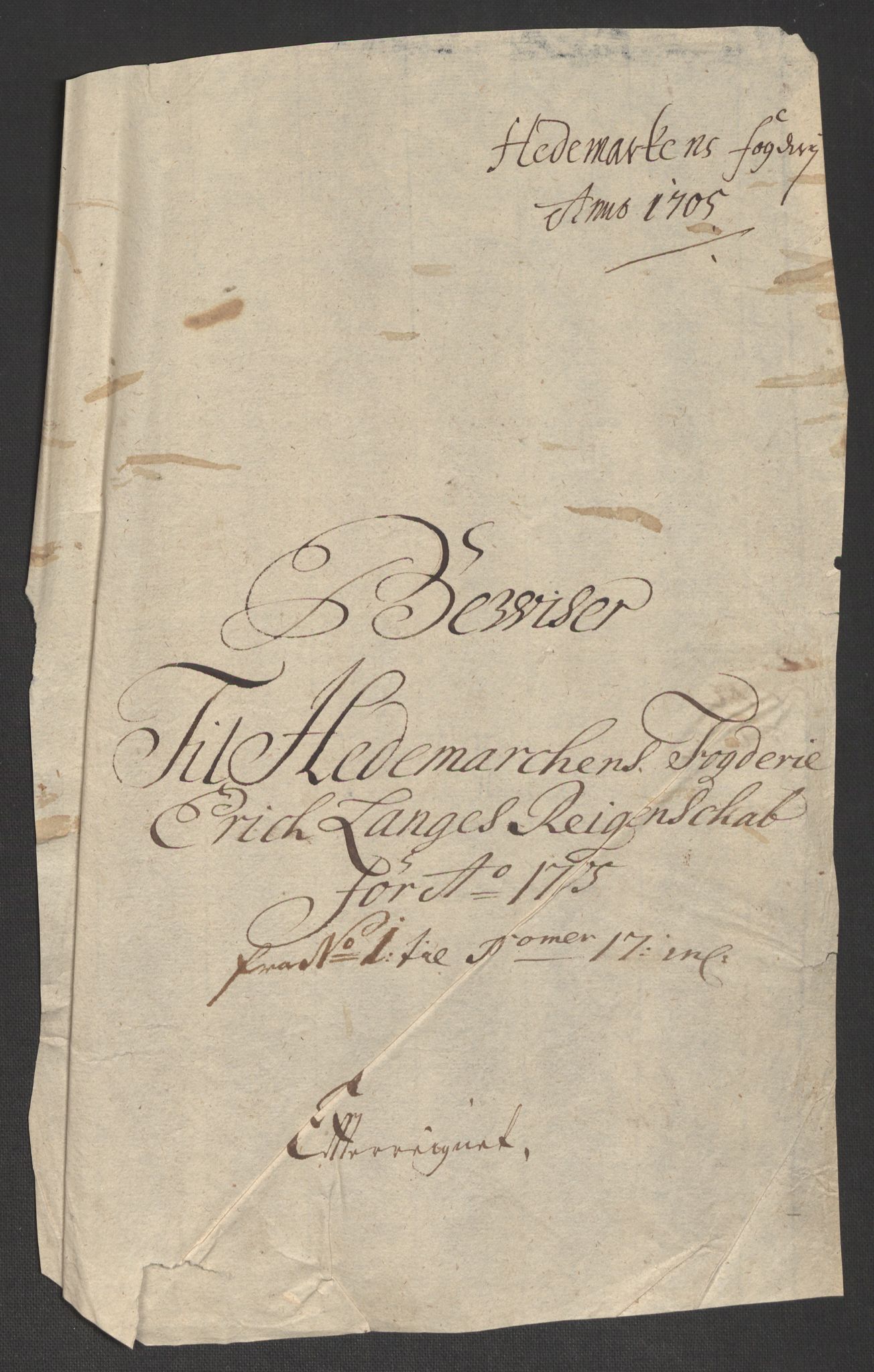 Rentekammeret inntil 1814, Reviderte regnskaper, Fogderegnskap, RA/EA-4092/R16/L1042: Fogderegnskap Hedmark, 1705, p. 28