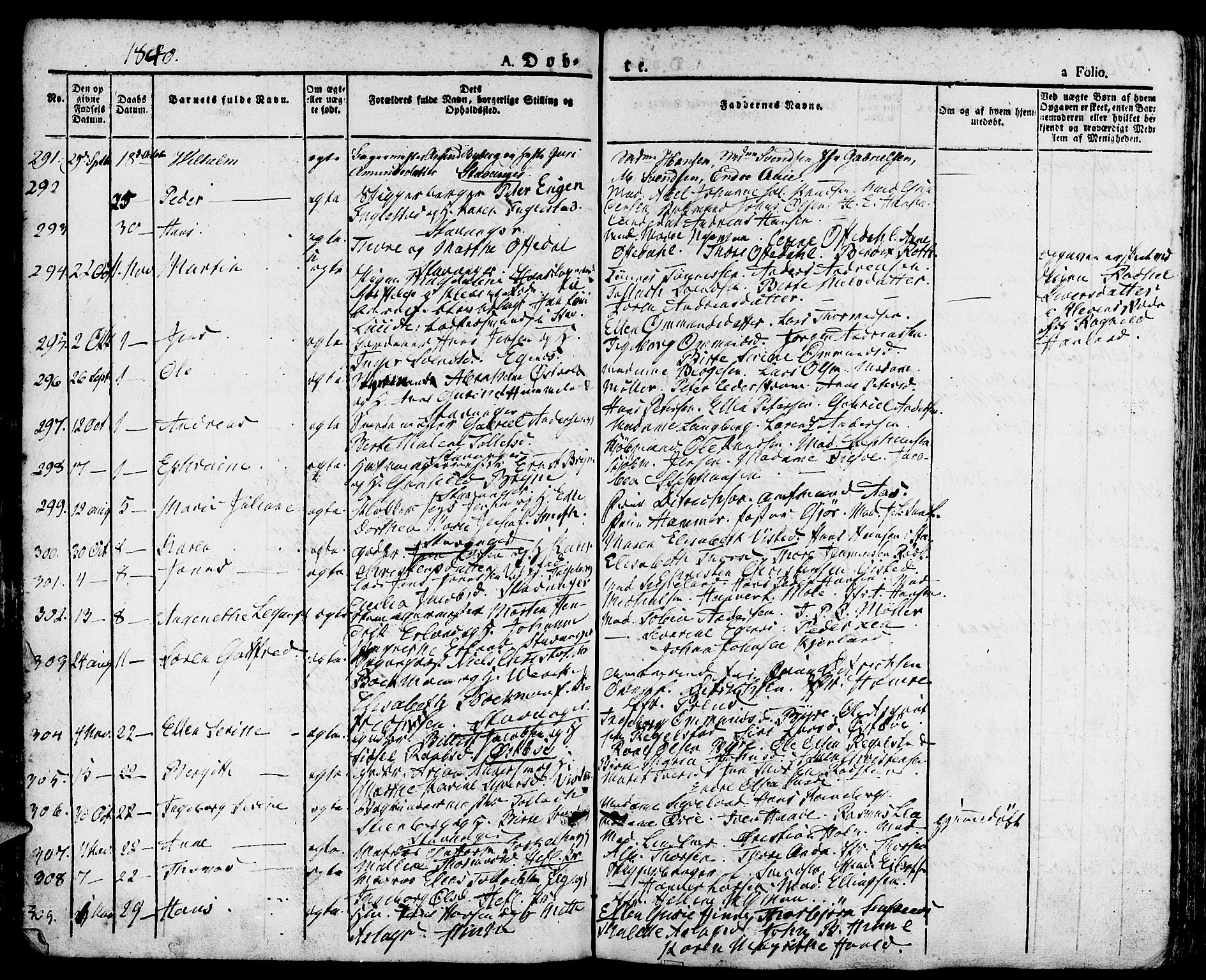 Domkirken sokneprestkontor, AV/SAST-A-101812/001/30/30BA/L0011: Parish register (official) no. A 11, 1832-1856