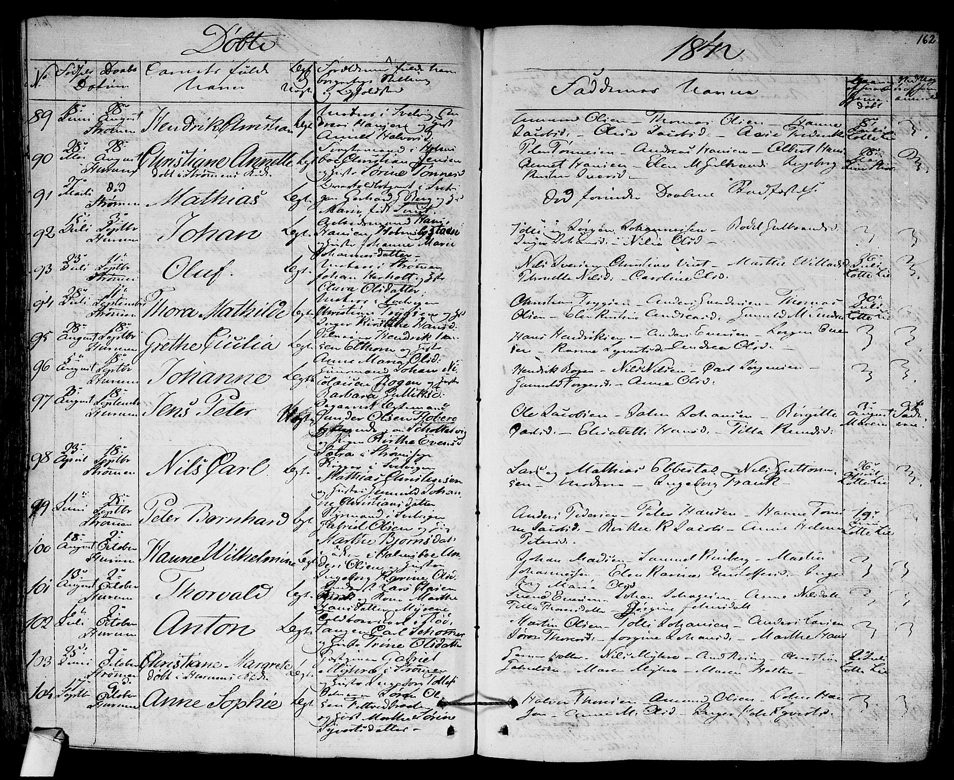 Hurum kirkebøker, AV/SAKO-A-229/F/Fa/L0010: Parish register (official) no. 10, 1827-1846, p. 162