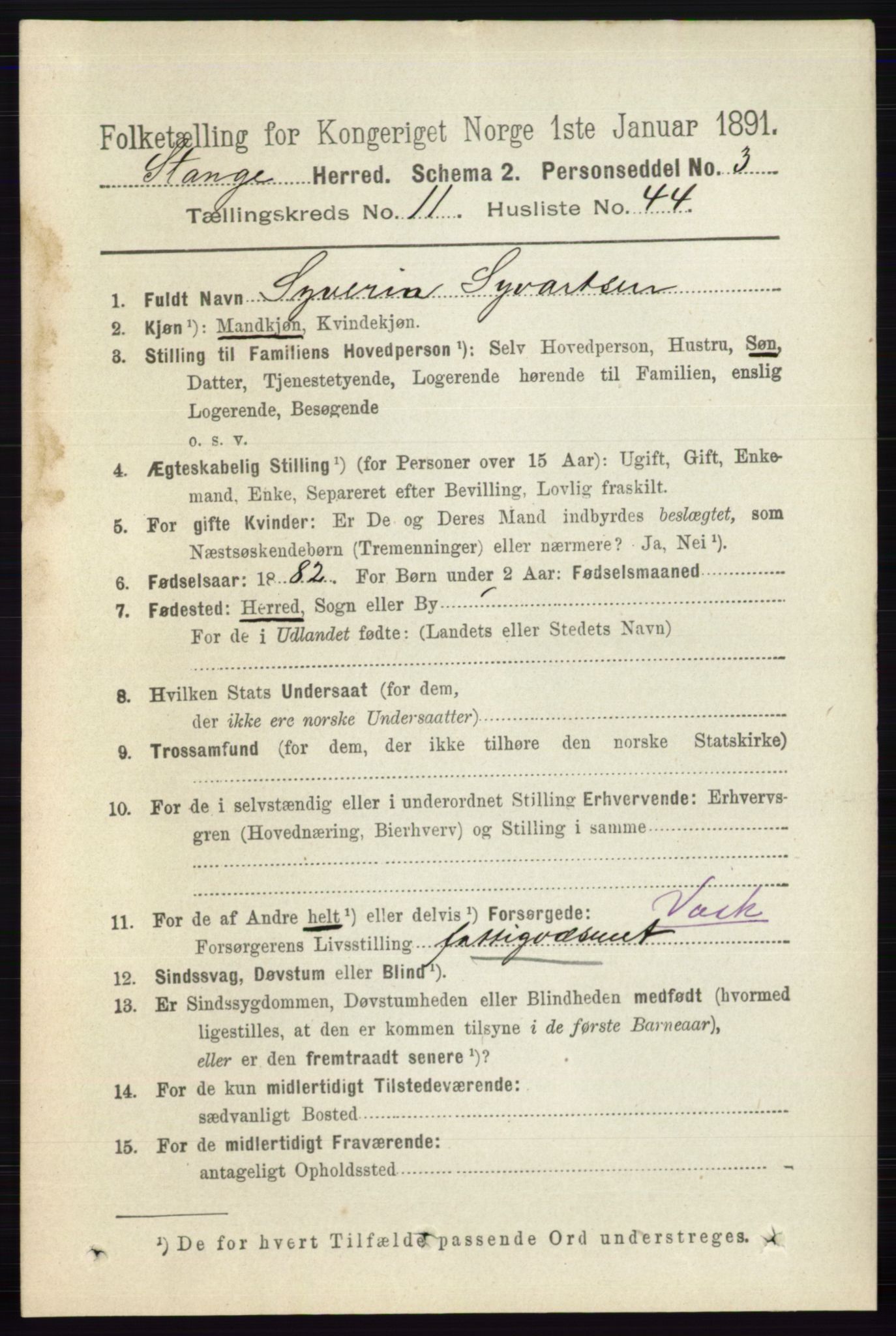 RA, 1891 census for 0417 Stange, 1891, p. 7734